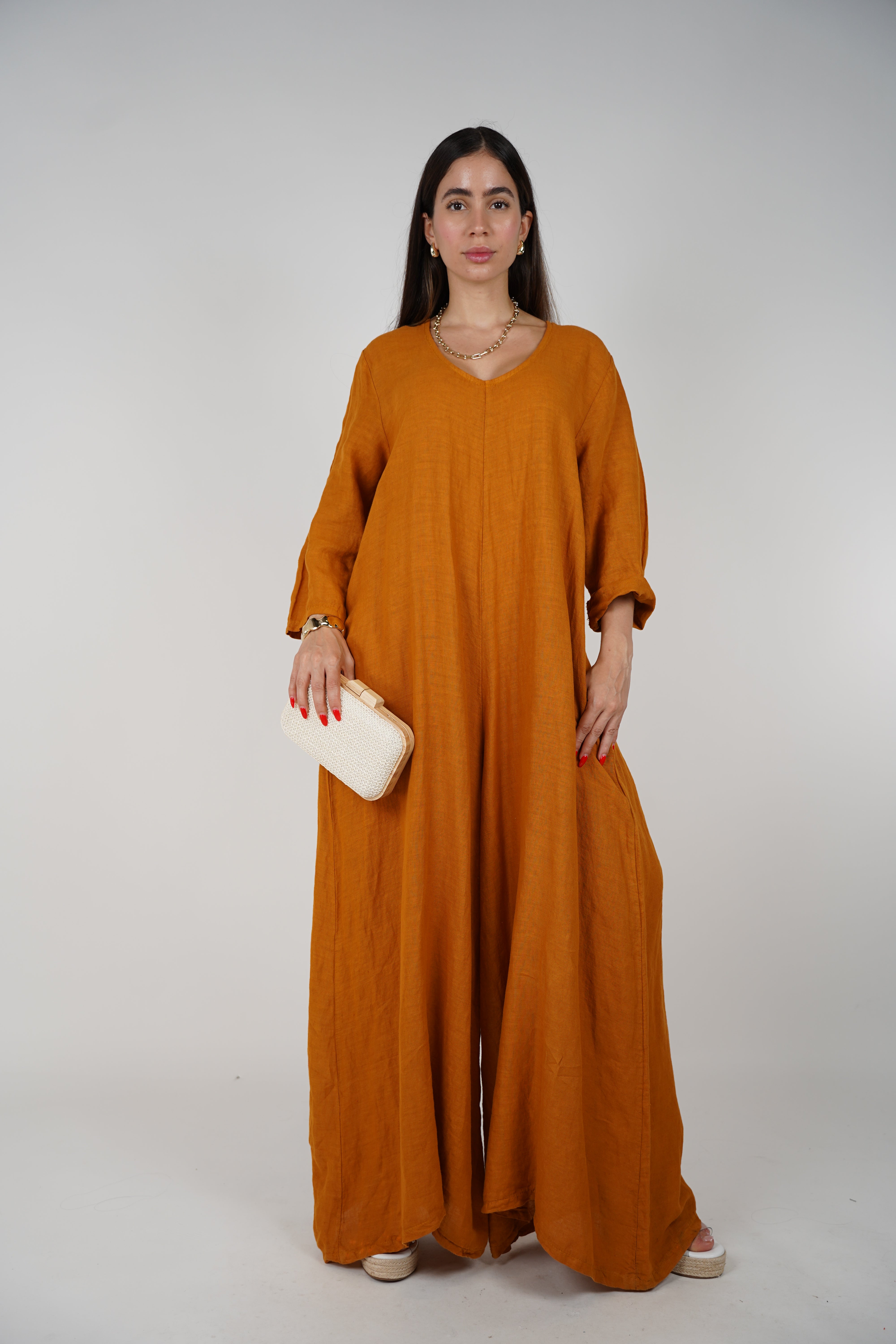 Alina Linen Jumpsuit – Effortless Style Meets All-Day Comfort