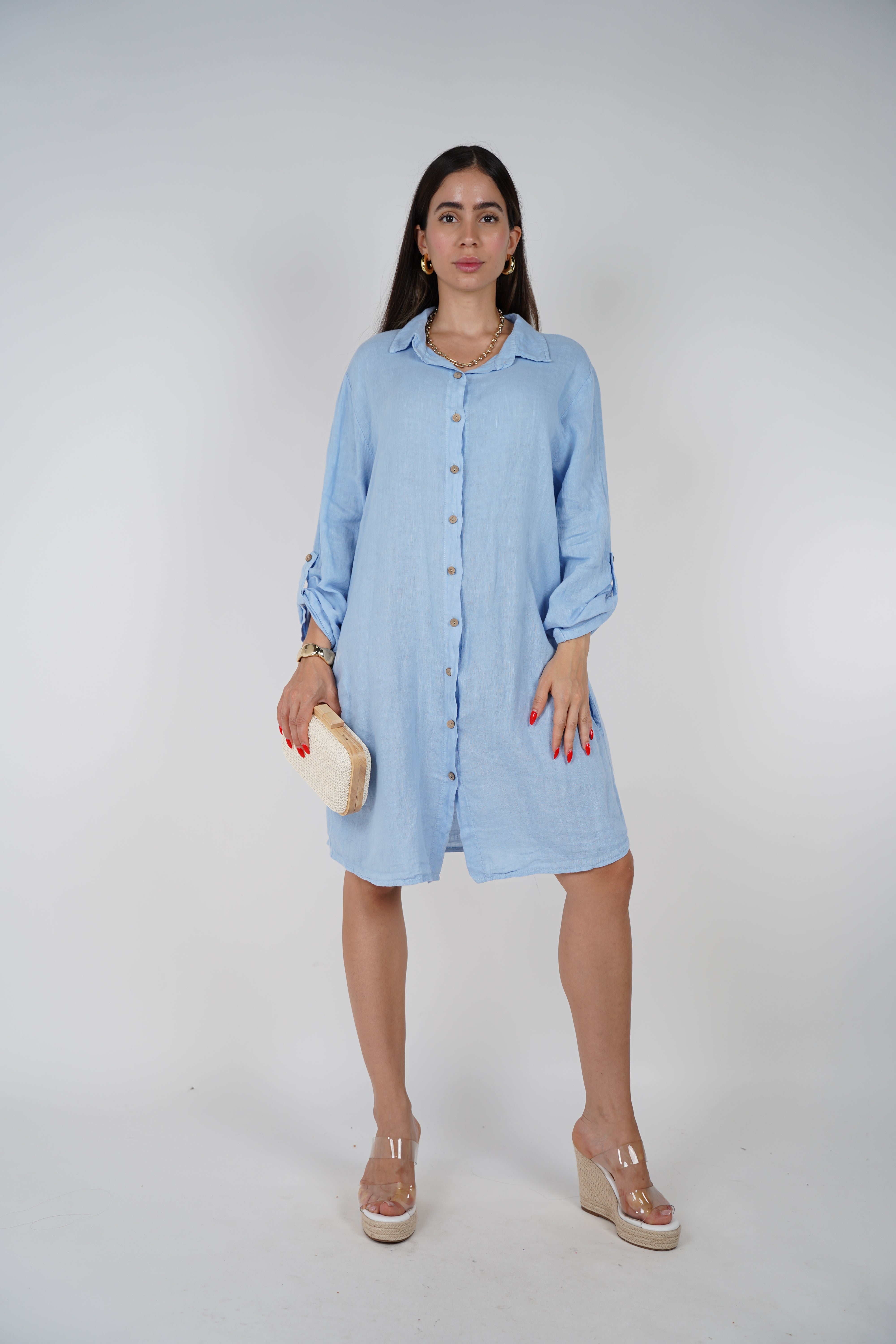 Loom Linen Shirt Dress – Lightweight Button-Down in One Size