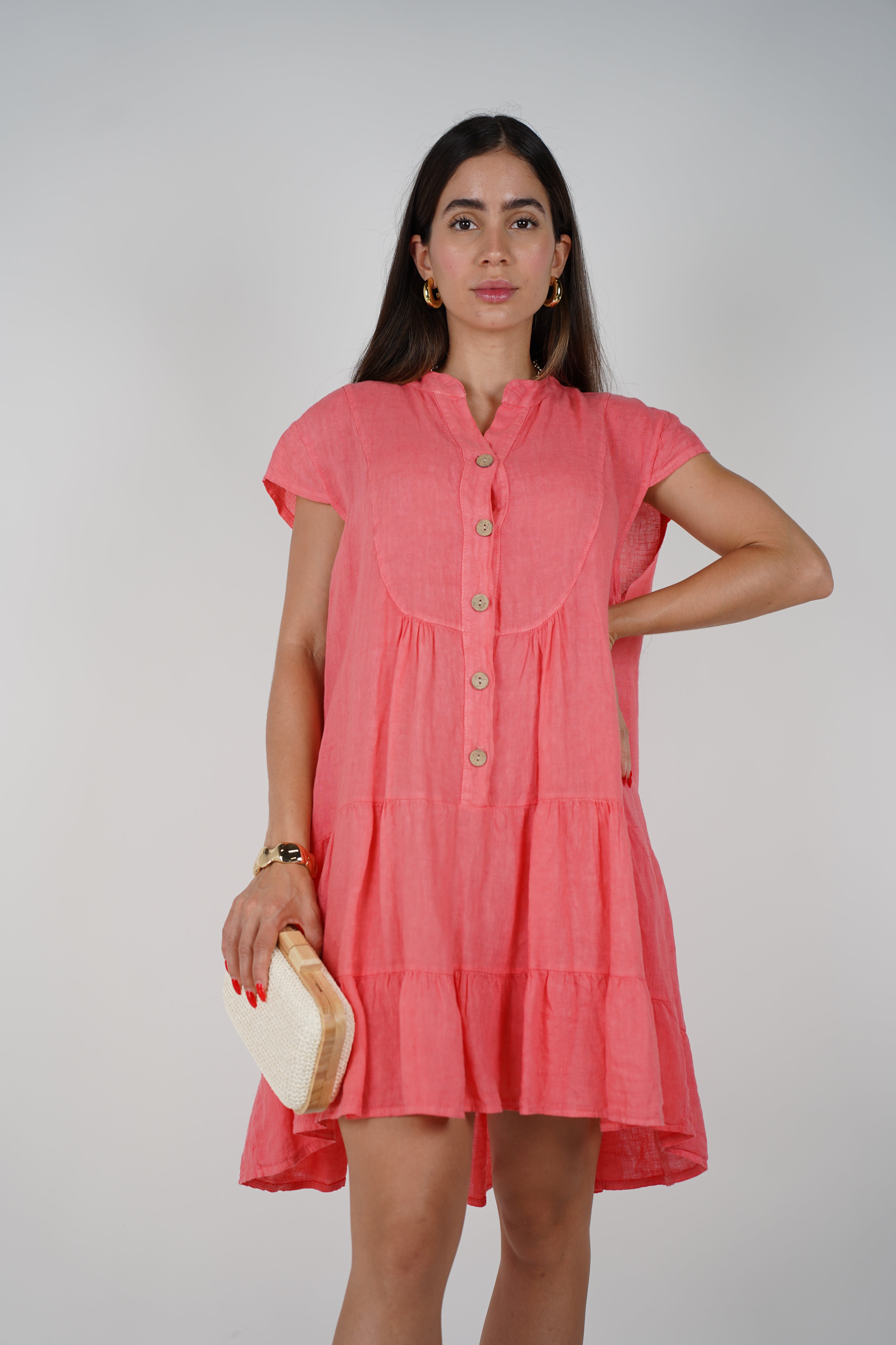Rani Linen Dress – Effortless Tiered Style in Fresh Colors
