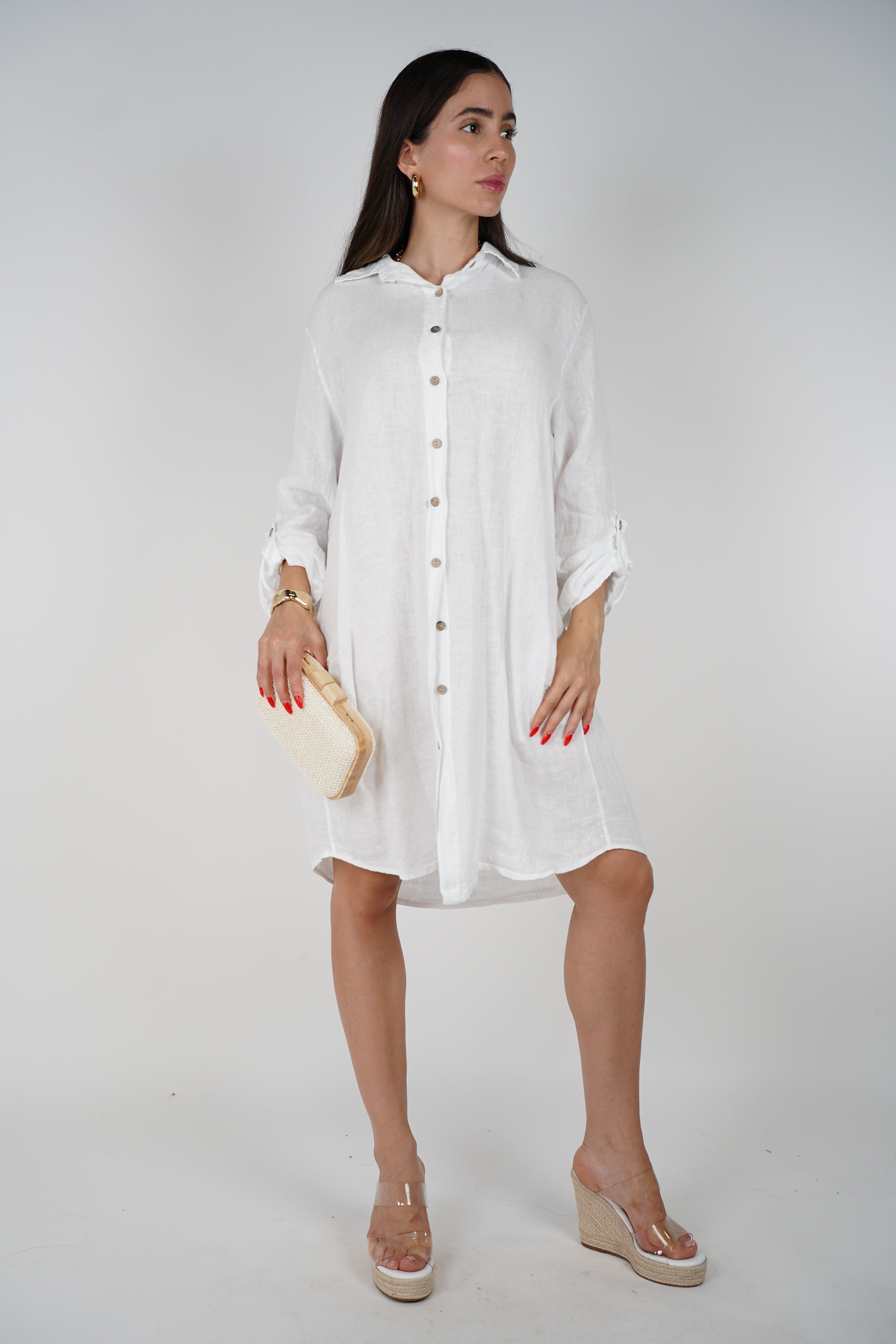 Loom Linen Shirt Dress – Lightweight Button-Down in One Size