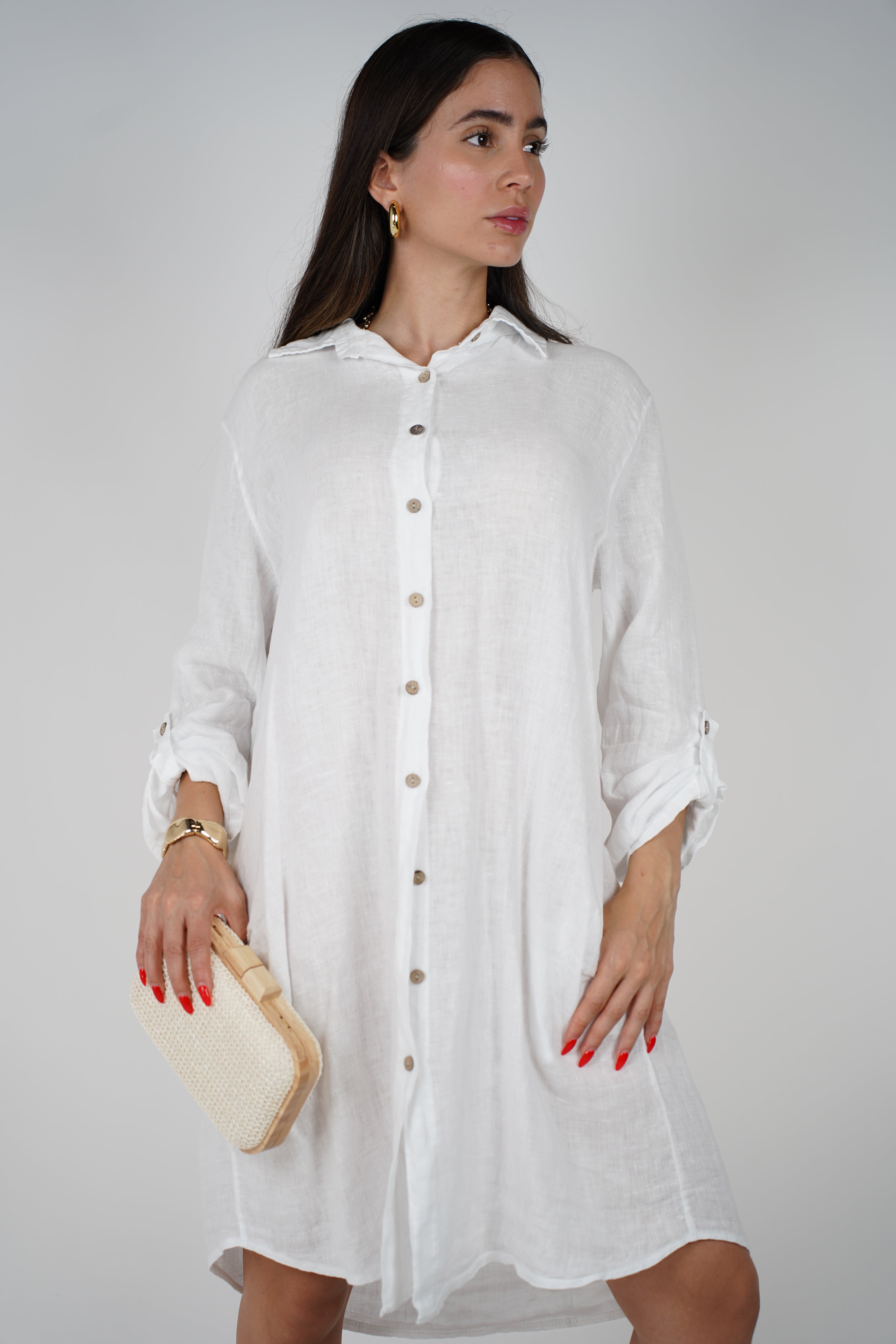Loom Linen Shirt Dress – Lightweight Button-Down in One Size