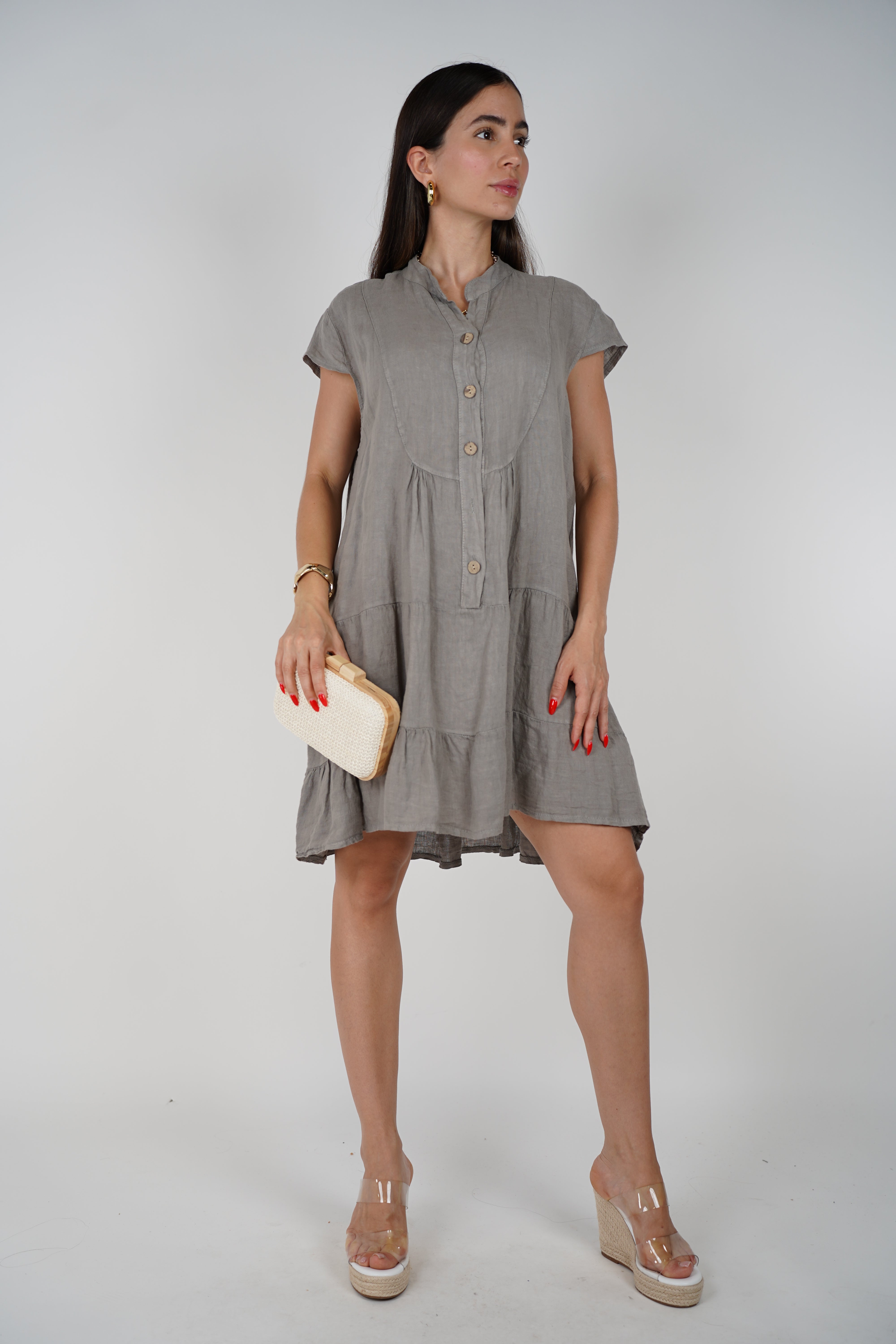 Rani Linen Dress – Effortless Tiered Style in Fresh Colors