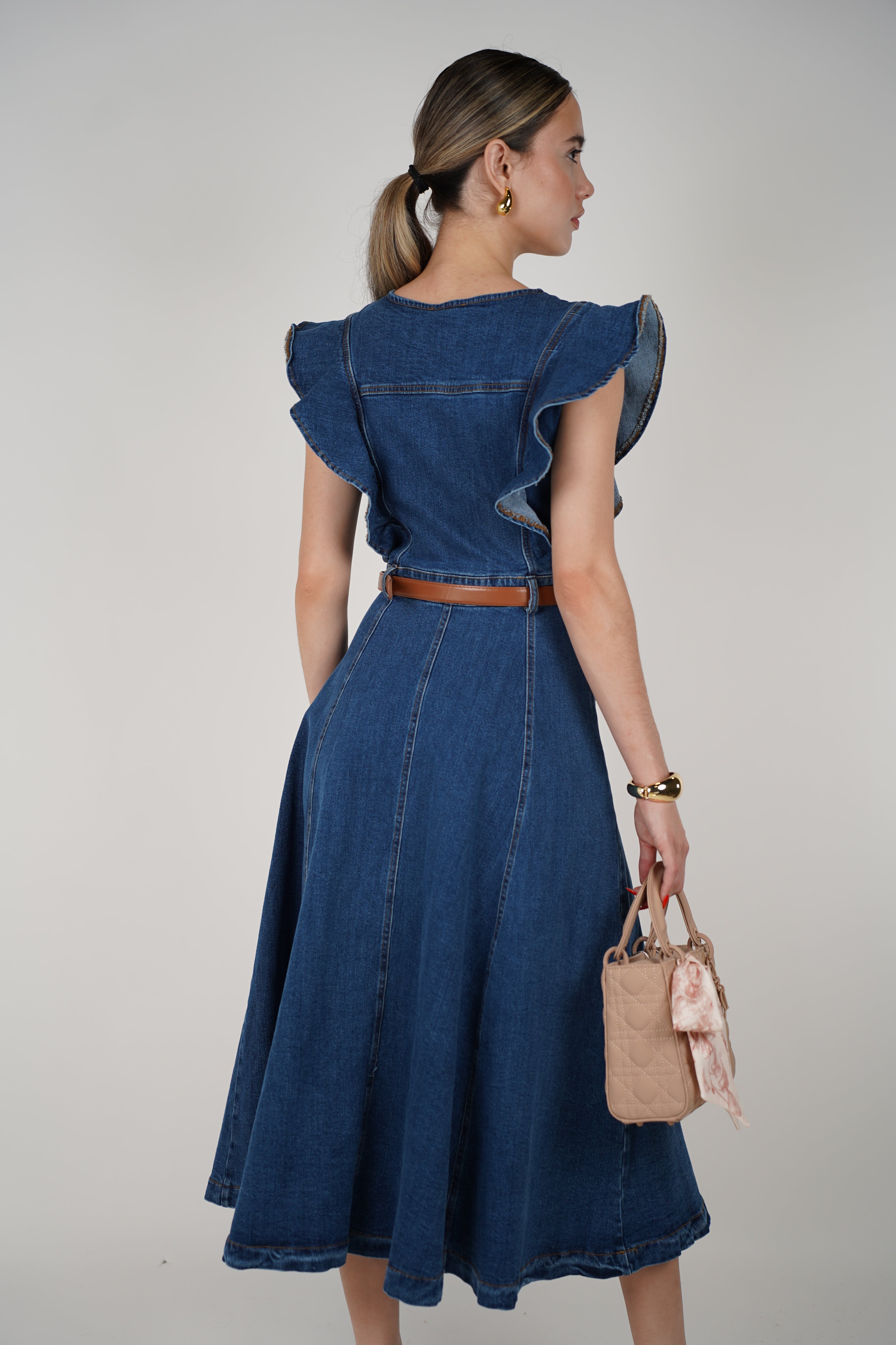 Kysa Denim Dress – Classic Fit with Feminine Flair