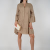 Sira Linen Mini Dress – Breezy Button-Down in Soft Neutrals