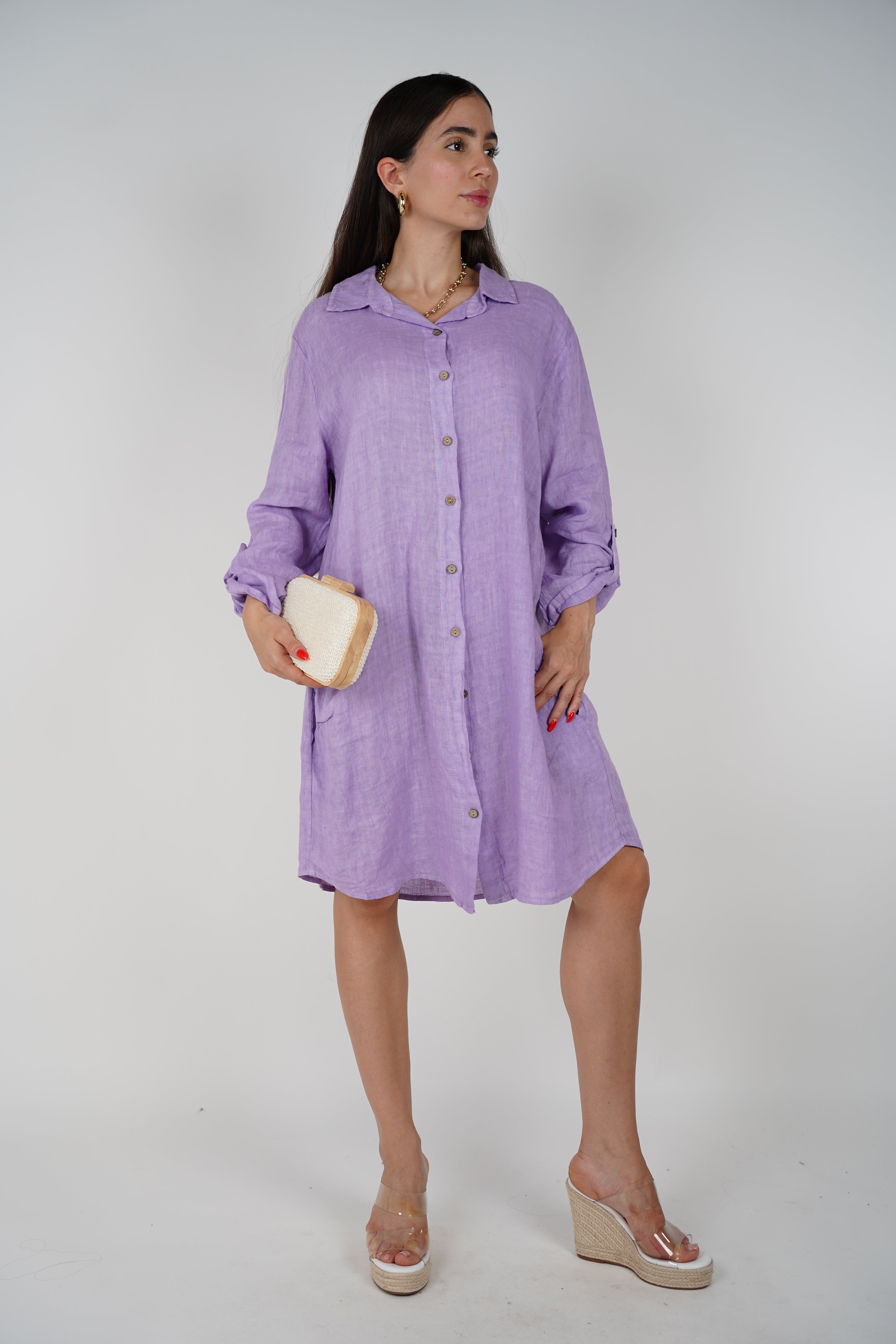 Loom Linen Shirt Dress – Lightweight Button-Down in One Size