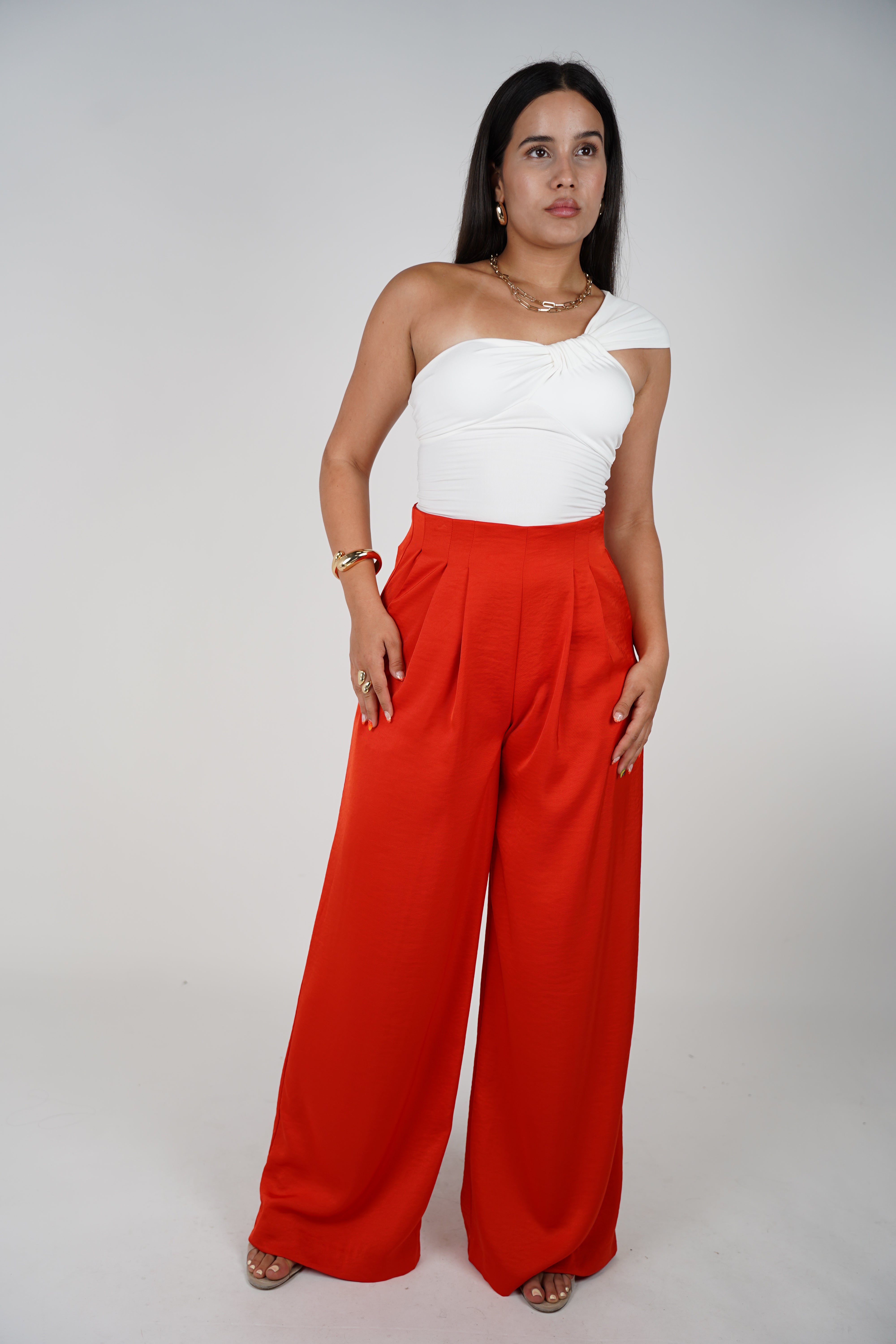 Shofie High-Waisted Wide-Leg Trousers – Statement Style with Tailored Elegance