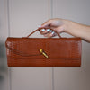 MariaElene Metallic Snake-Embossed Clutch – Structured Handle Bag in 6 Colors - Carema Boutique