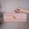 MariaElene Metallic Snake-Embossed Clutch – Structured Handle Bag in 6 Colors - Carema Boutique