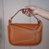Maria Structured Mini Shoulder Bag – Pebbled Vegan Leather in Tan or Black - Carema Boutique