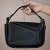 Maria Structured Mini Shoulder Bag – Pebbled Vegan Leather in Tan or Black - Carema Boutique