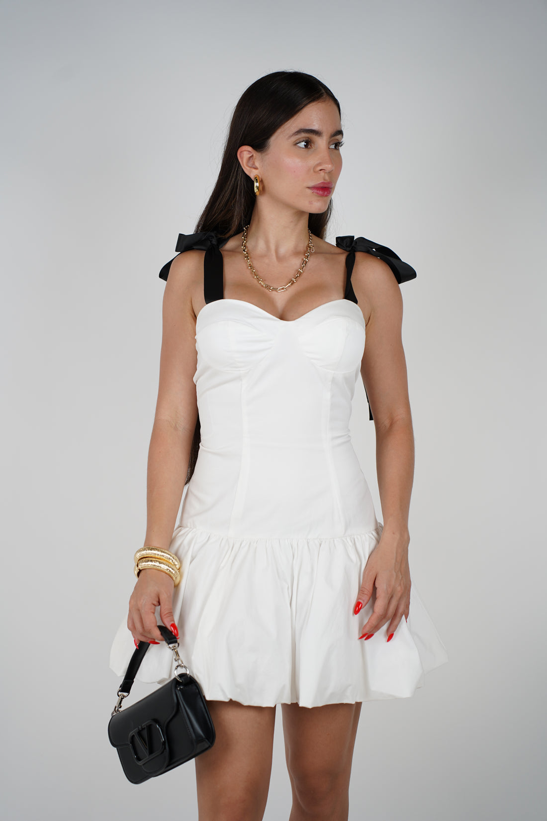 Rayae Balloon Mini Dress – Sweet, Sculpted & Statement-Making