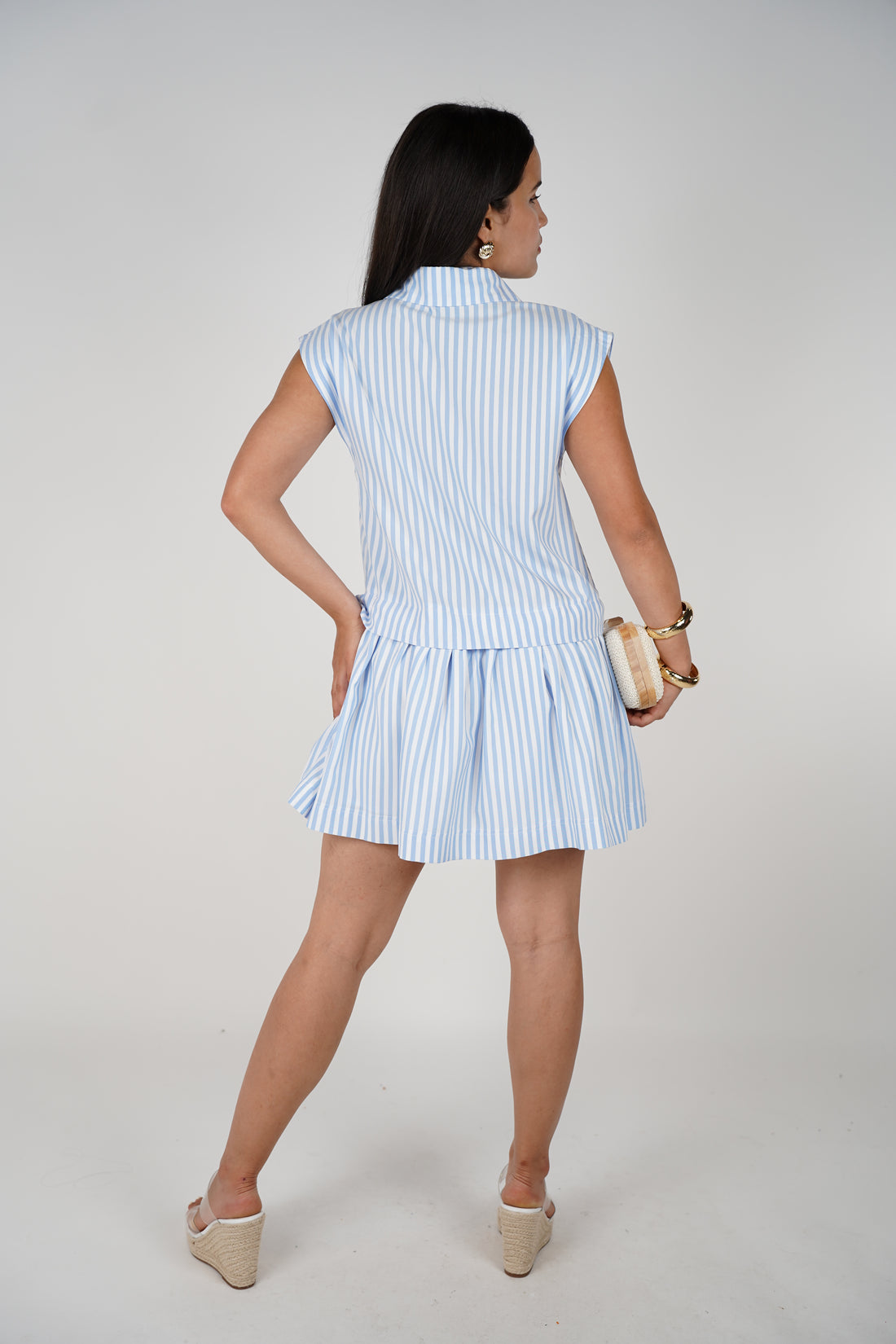 Nimae Striped Mini Dress – Clean Lines, Soft Movement