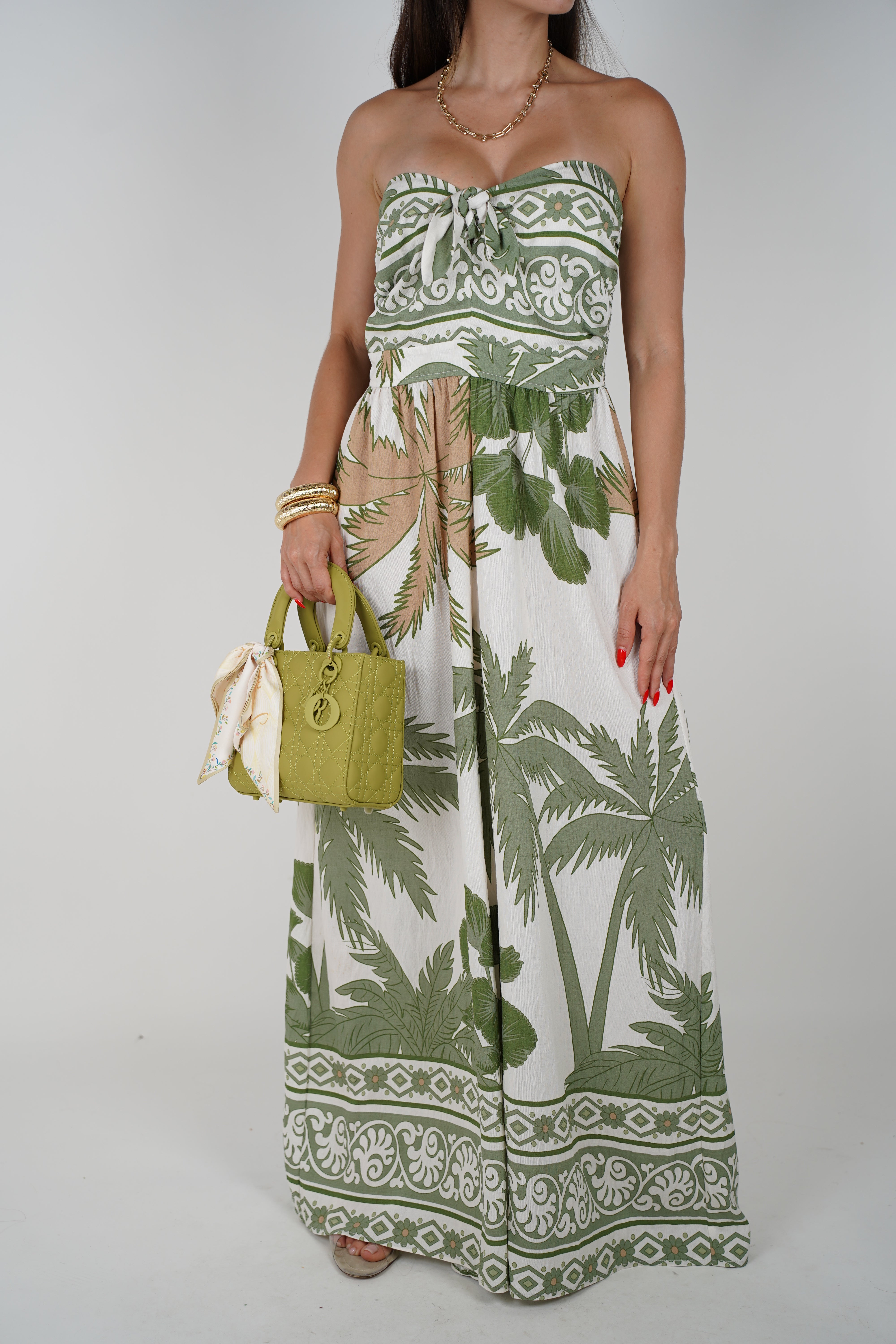 Tavi Jumpsuit – Strapless Tropical Print One-Piece