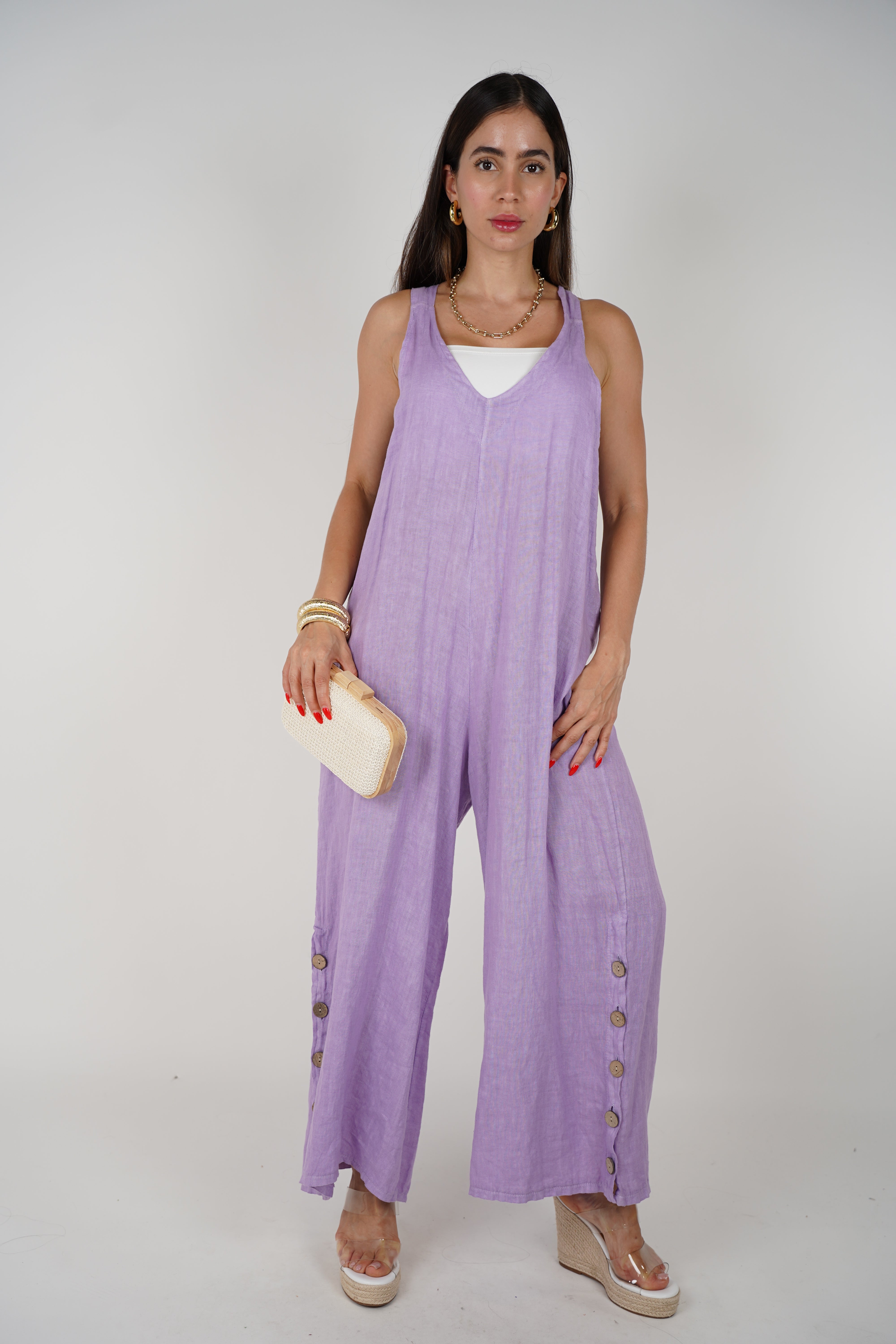 Soleil Linen Jumpsuit – Lightweight Wide-Leg One-Piece