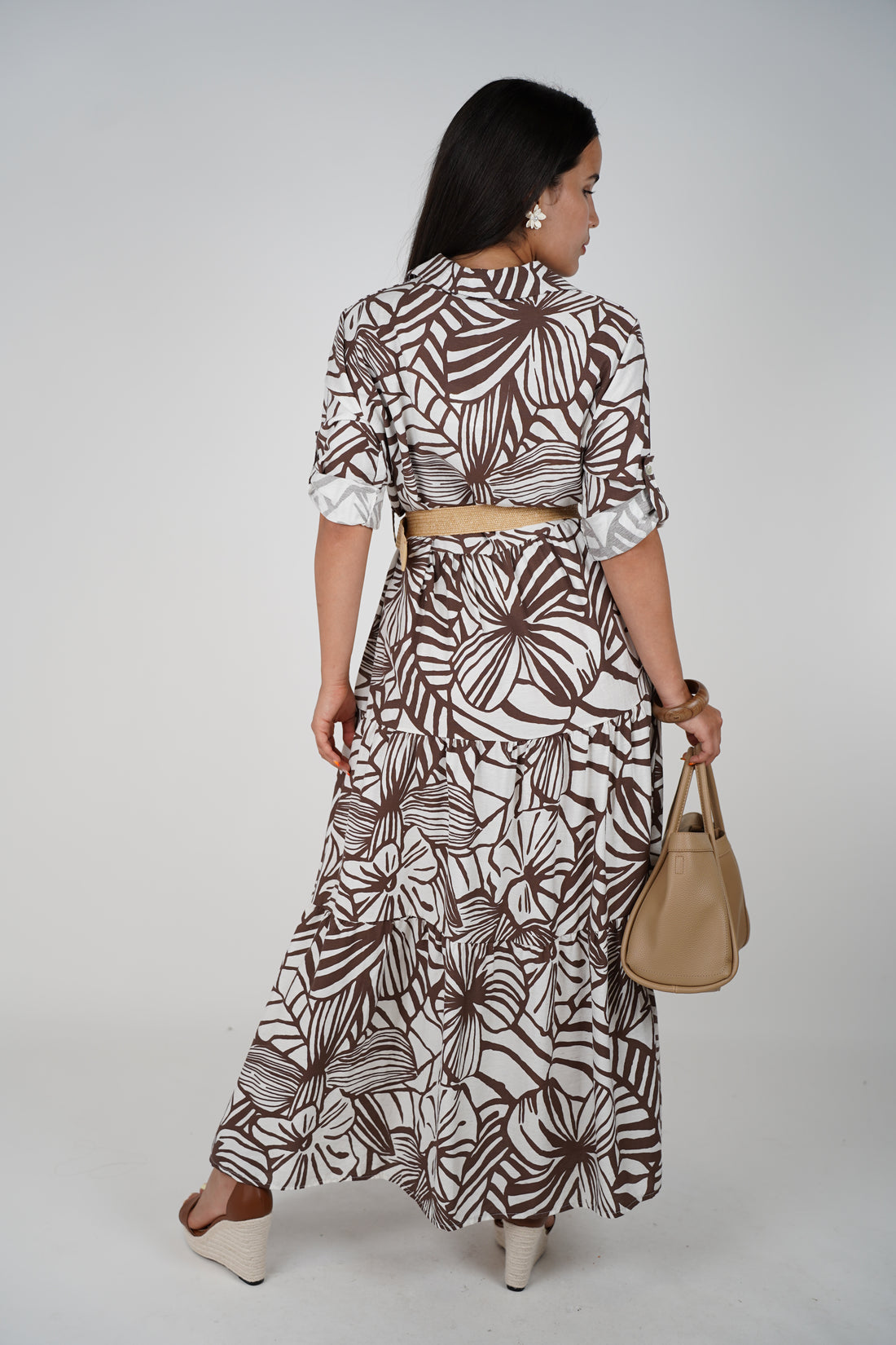 Zena Belted Stamped Dress – Bold print meets easy elegance