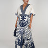 Voreya Stamped Maxi Dress – Statement Black & White Resort Silhouette