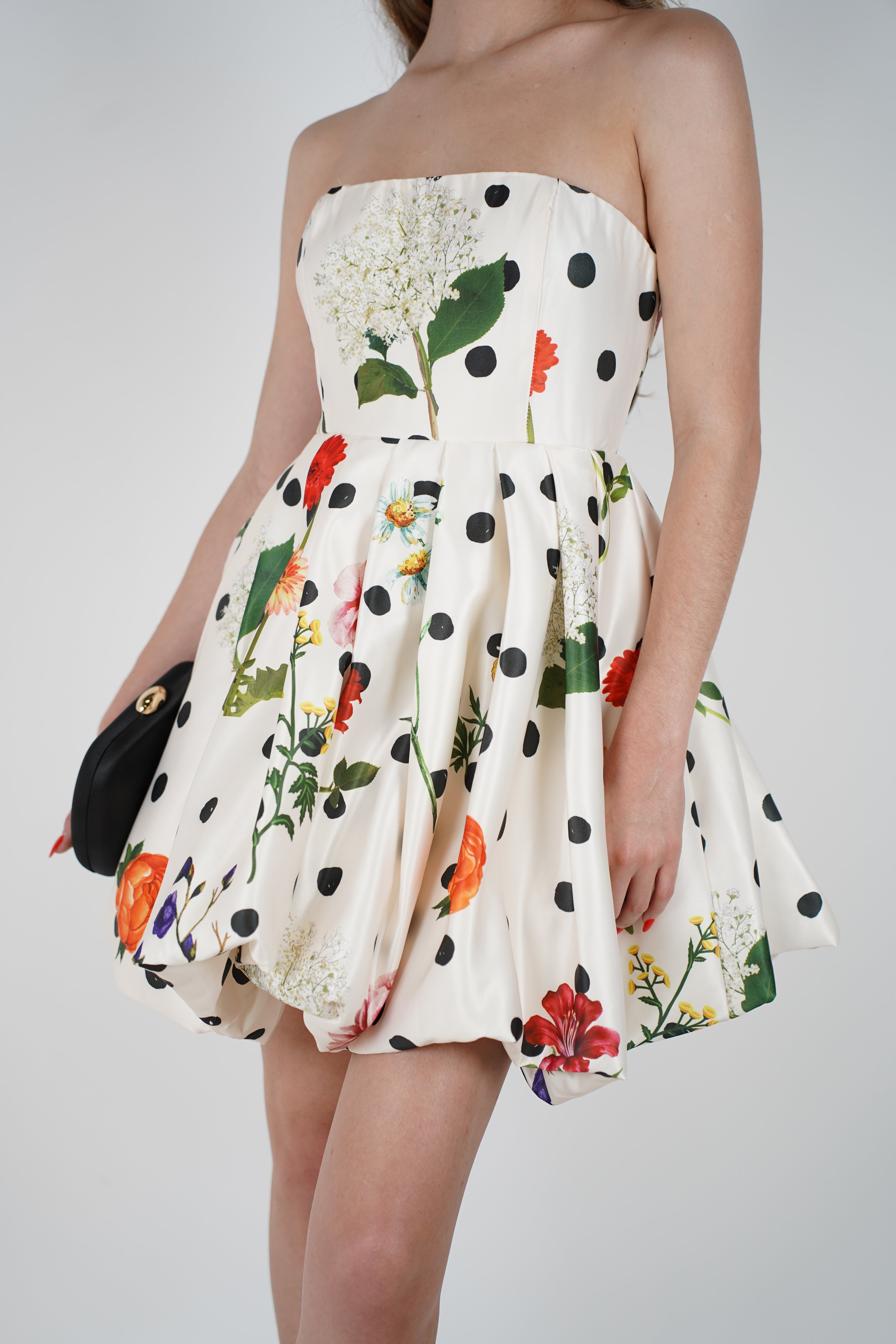 Mirell Mini Polka Dot Dress – Bold, Playful, and Floral