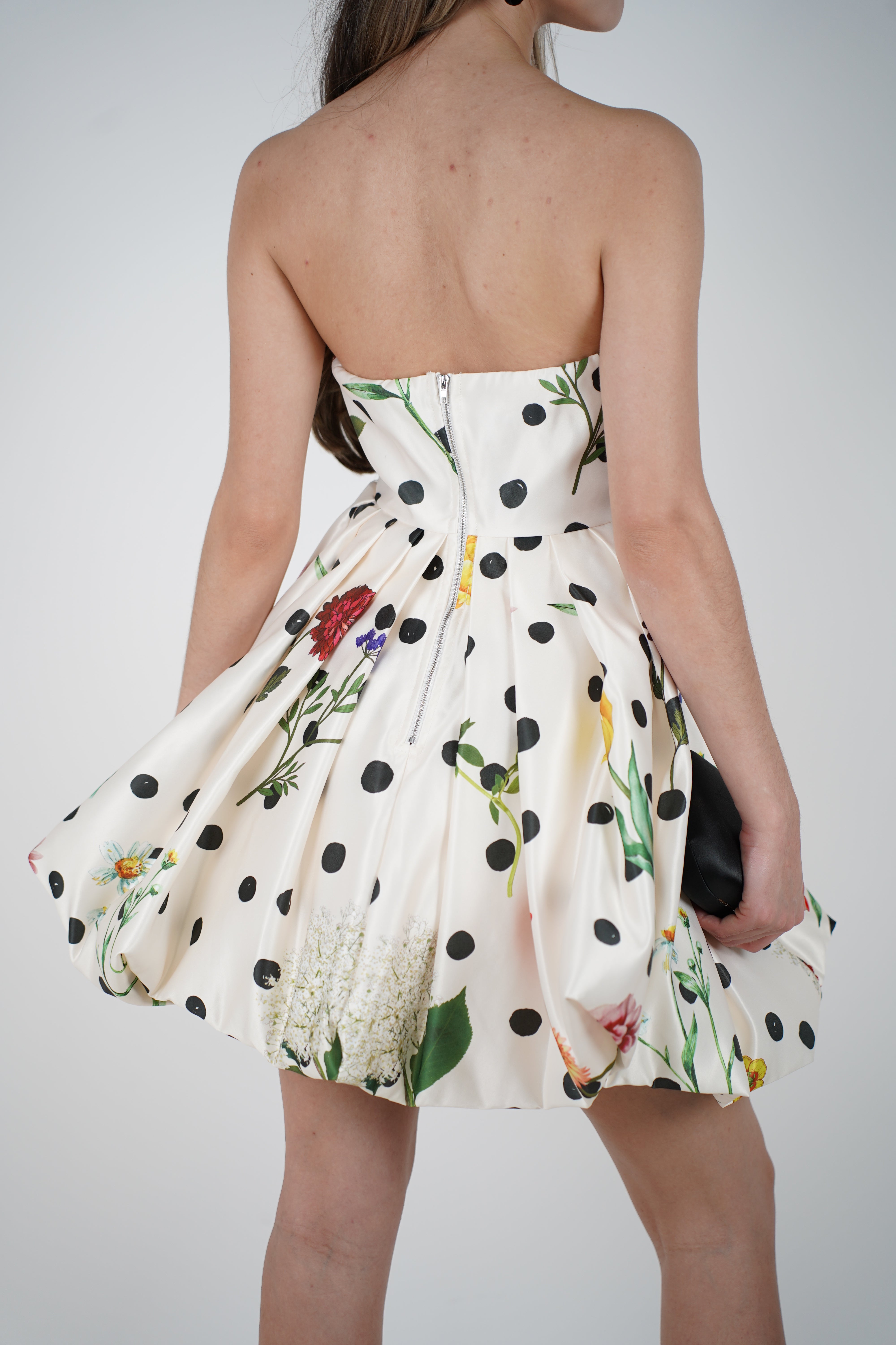 Mirell Mini Polka Dot Dress – Bold, Playful, and Floral
