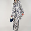 Daily Silk Pants Set – Monochrome Jungle Print Lounge Look