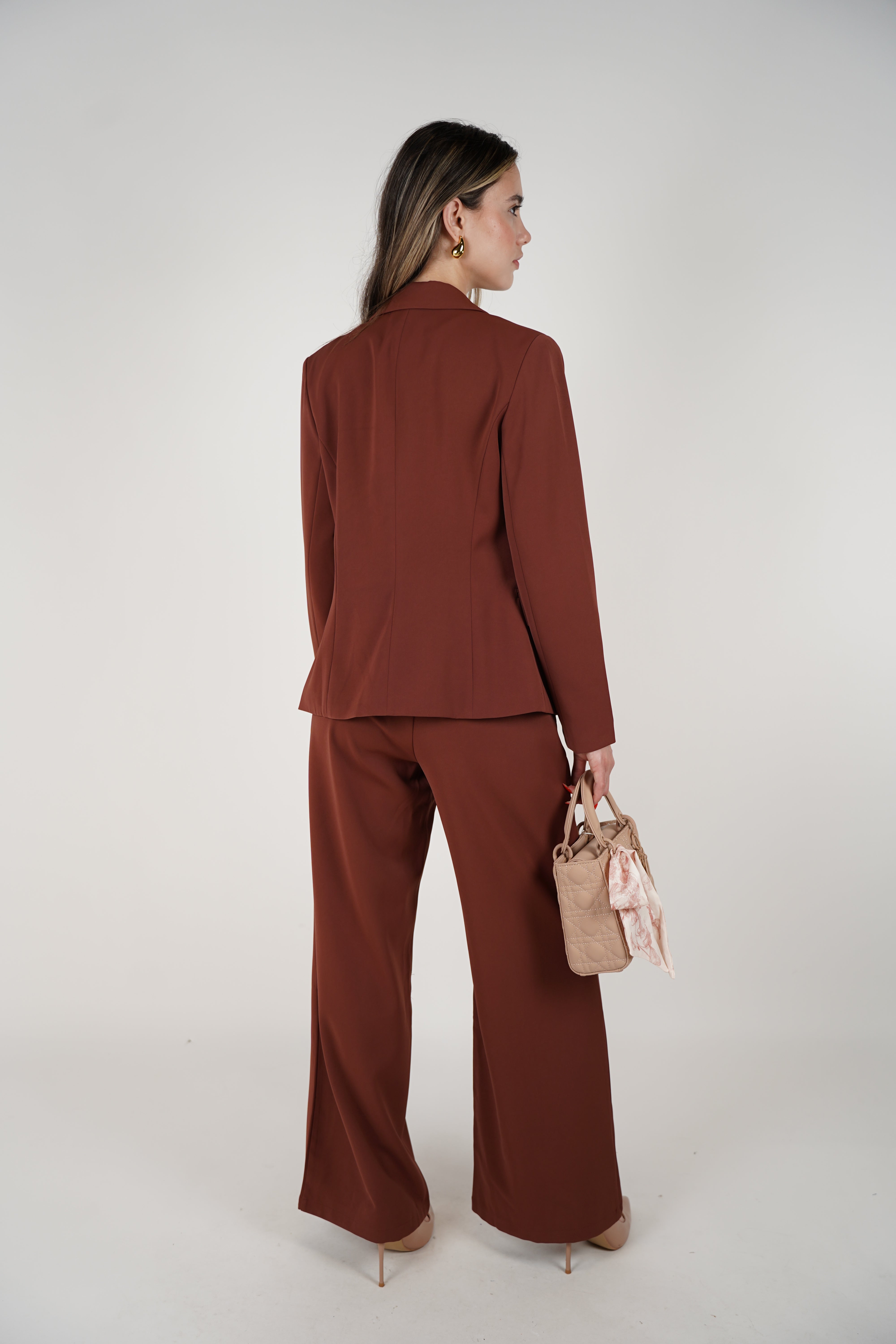 Halina Pants Set – Structured Elegance with Bold Button Detailing