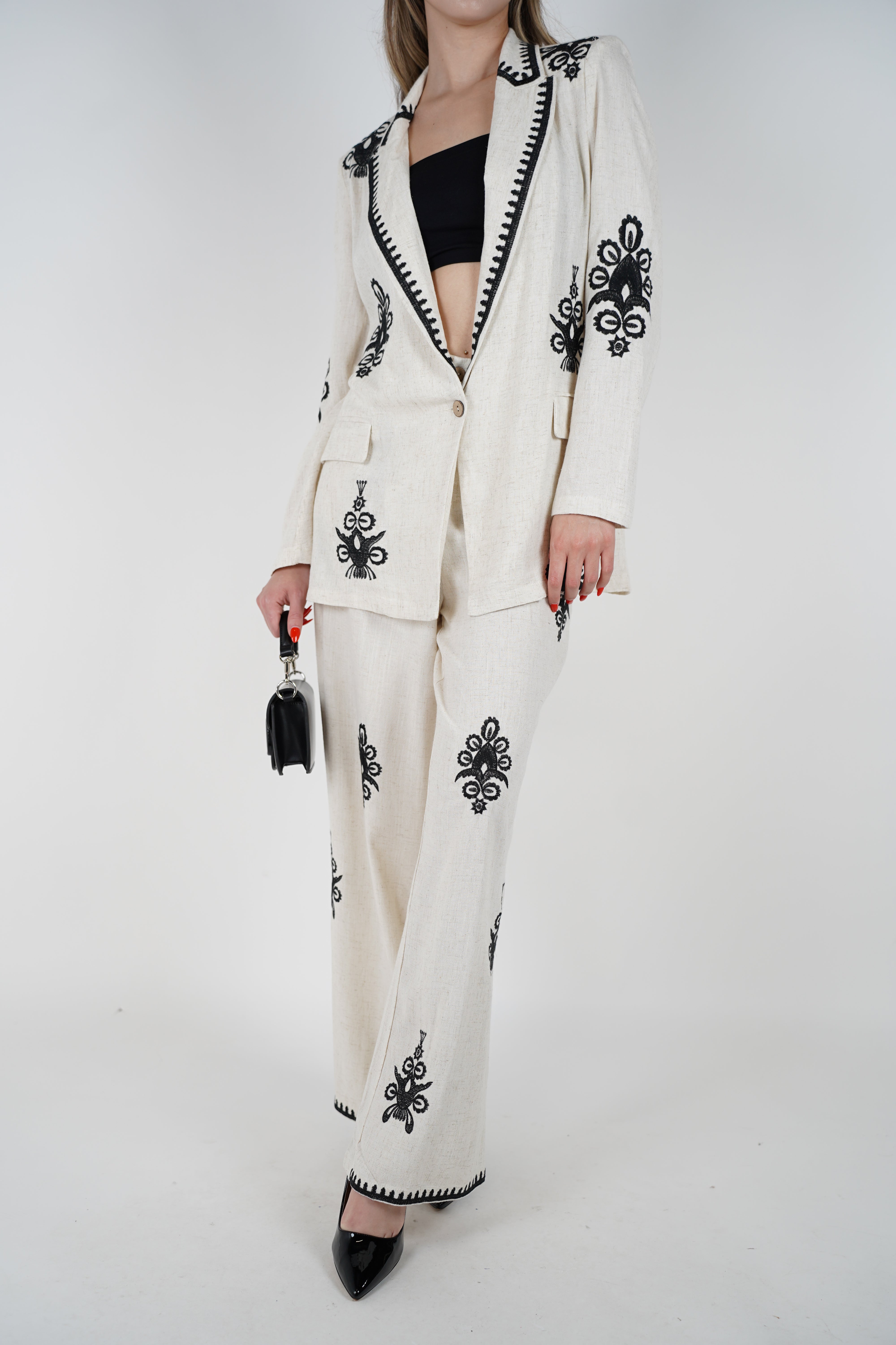 Raizza Embroidered Pants Set – Sophisticated Charm with Artisanal Detail