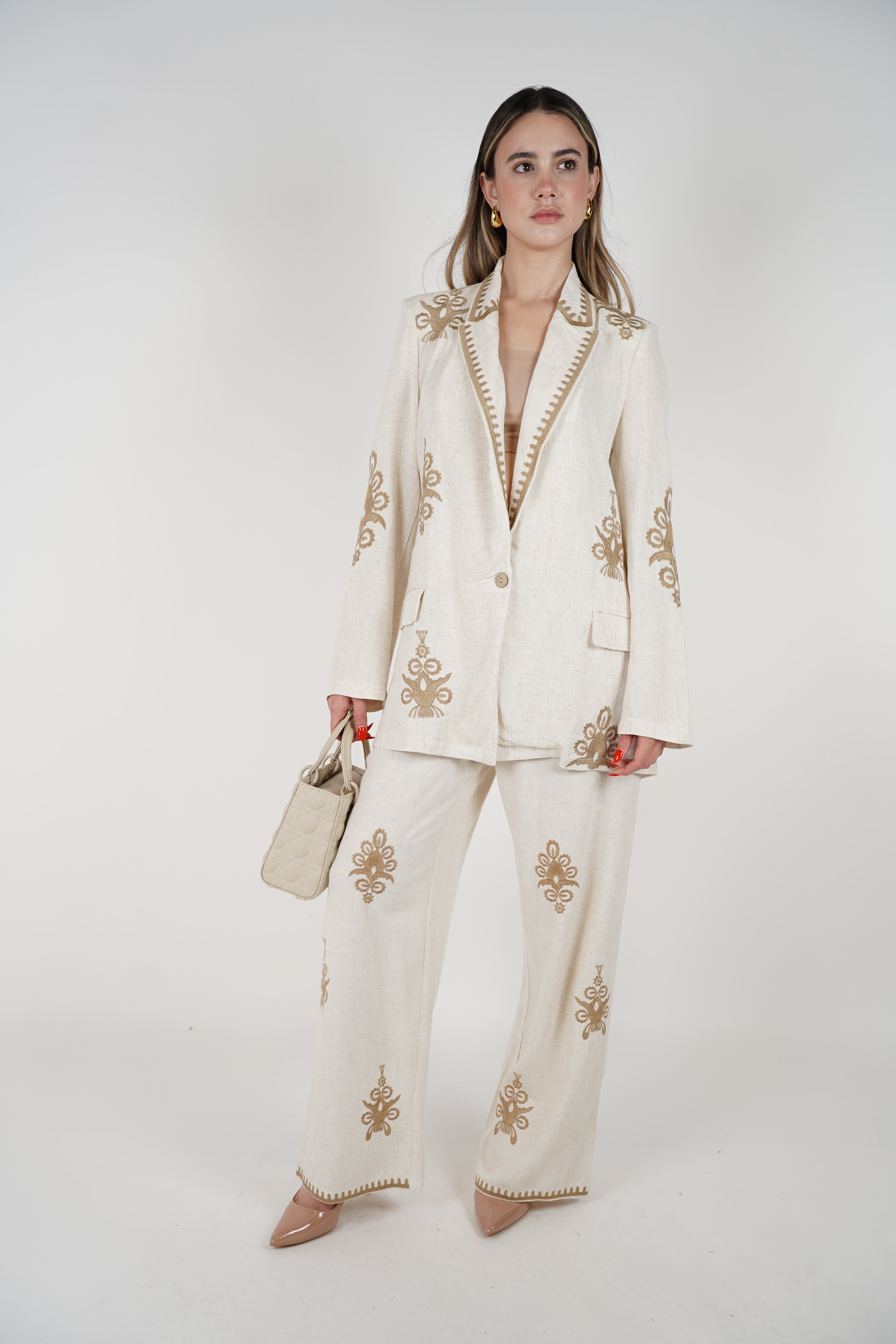 Raizza Embroidered Pants Set – Sophisticated Charm with Artisanal Detail