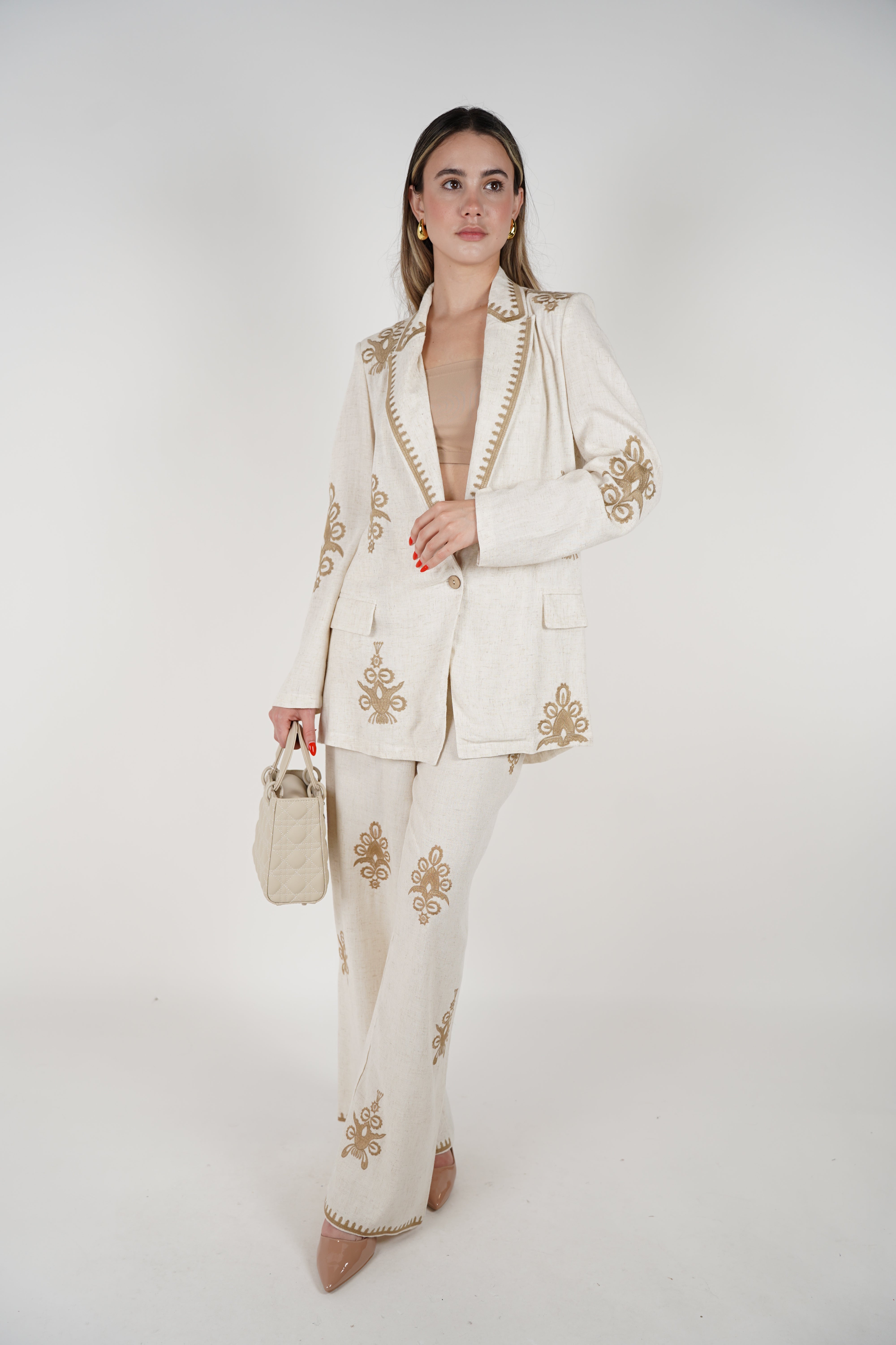Raizza Embroidered Pants Set – Sophisticated Charm with Artisanal Detail