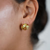 Yezel Knot Studs – Classic Twist with a Touch of Red