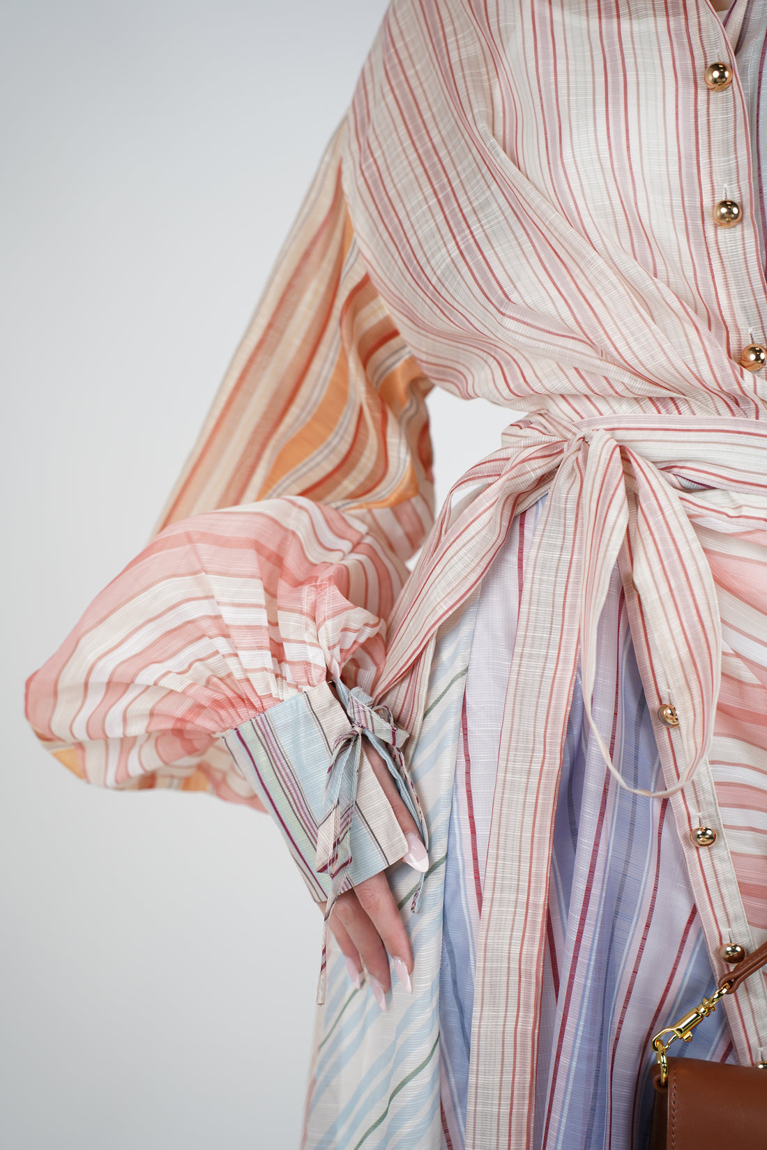 Havyn Striped Maxi Dress – Multicolor Button-Down Belted Dress