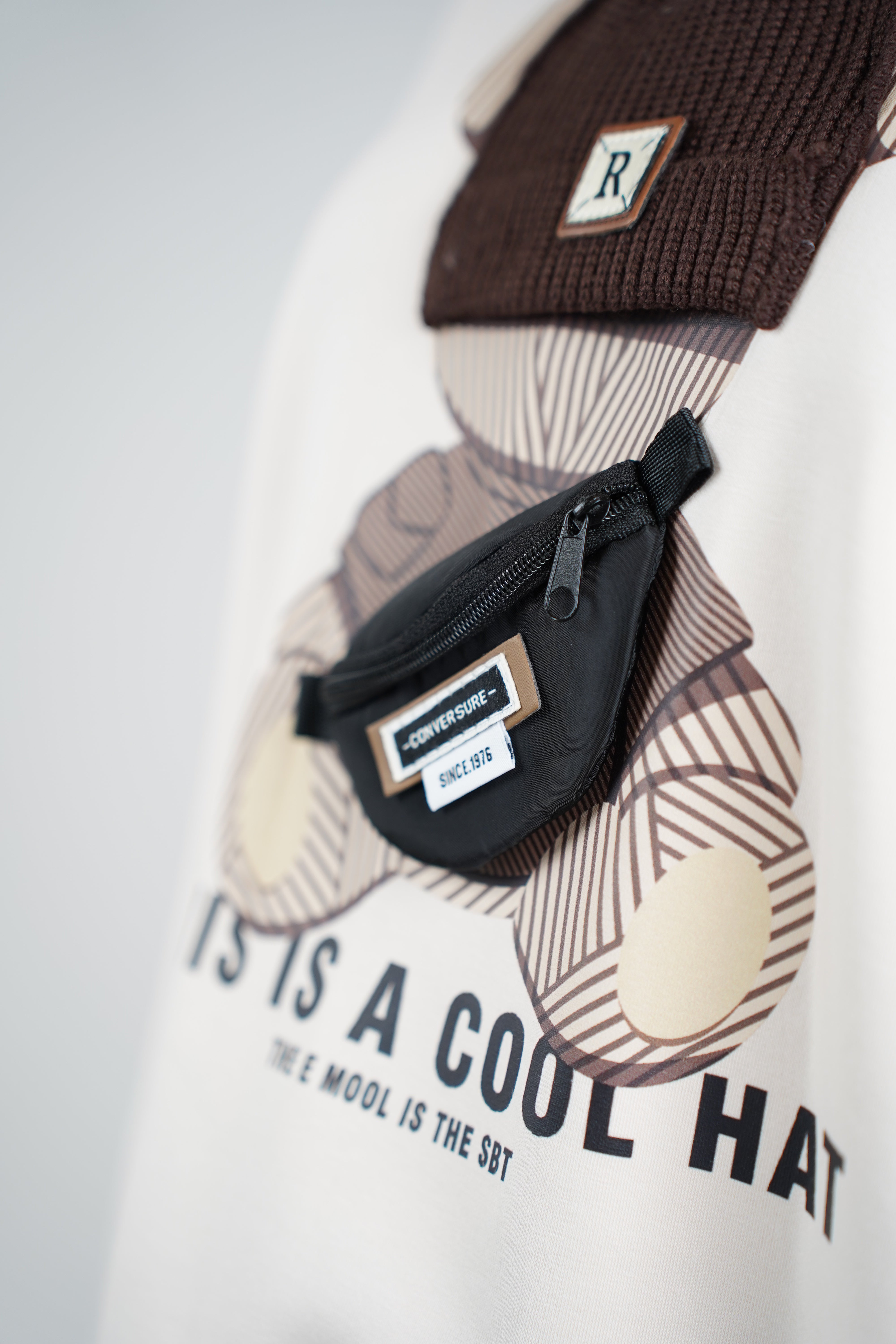 Jolie Bear Sweater – Beige Pullover with 3D Teddy Patch