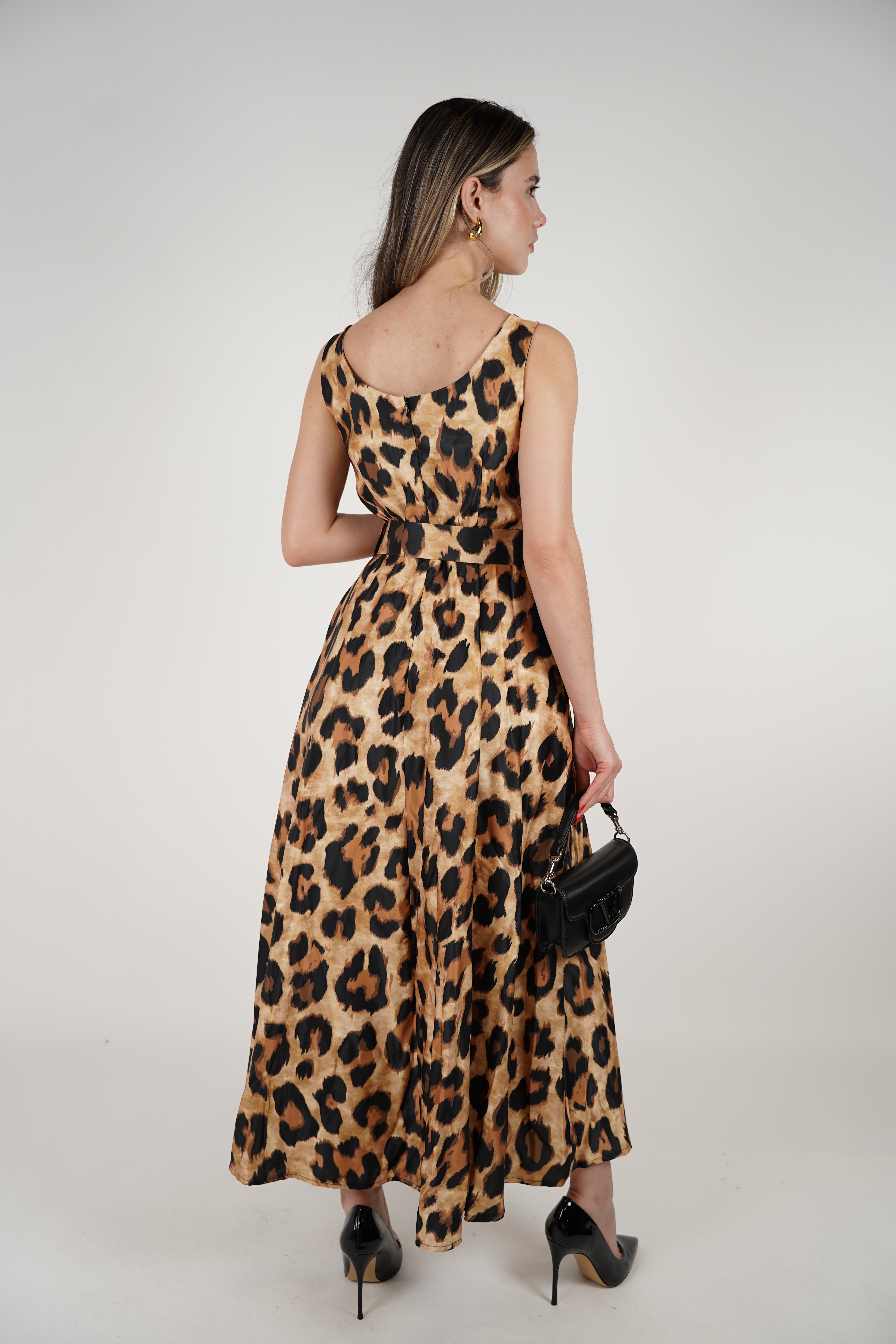 Lola Dress – Fierce Elegance in a Satin Leopard Print
