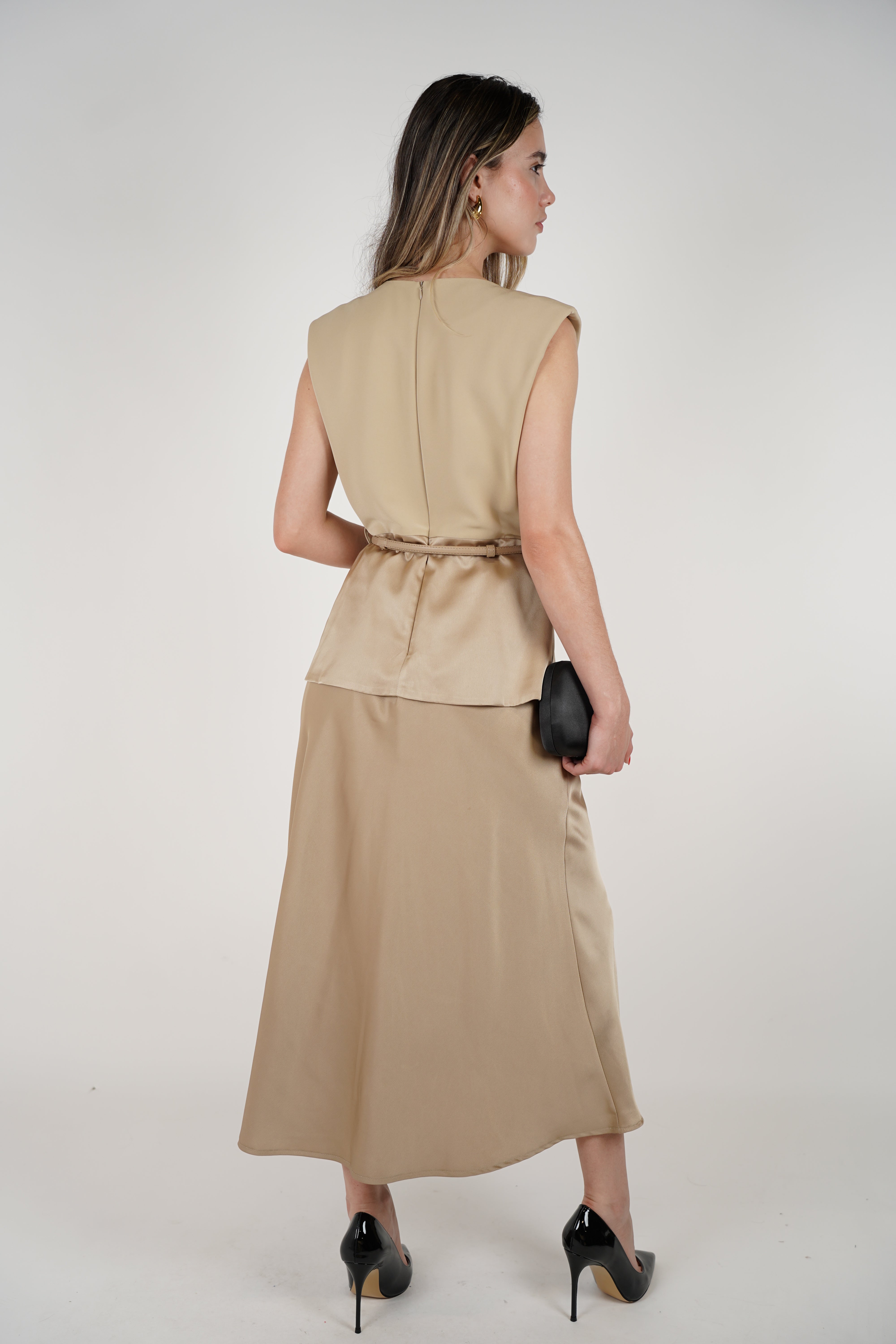 Luma Belted Maxi Dress – Black or Beige