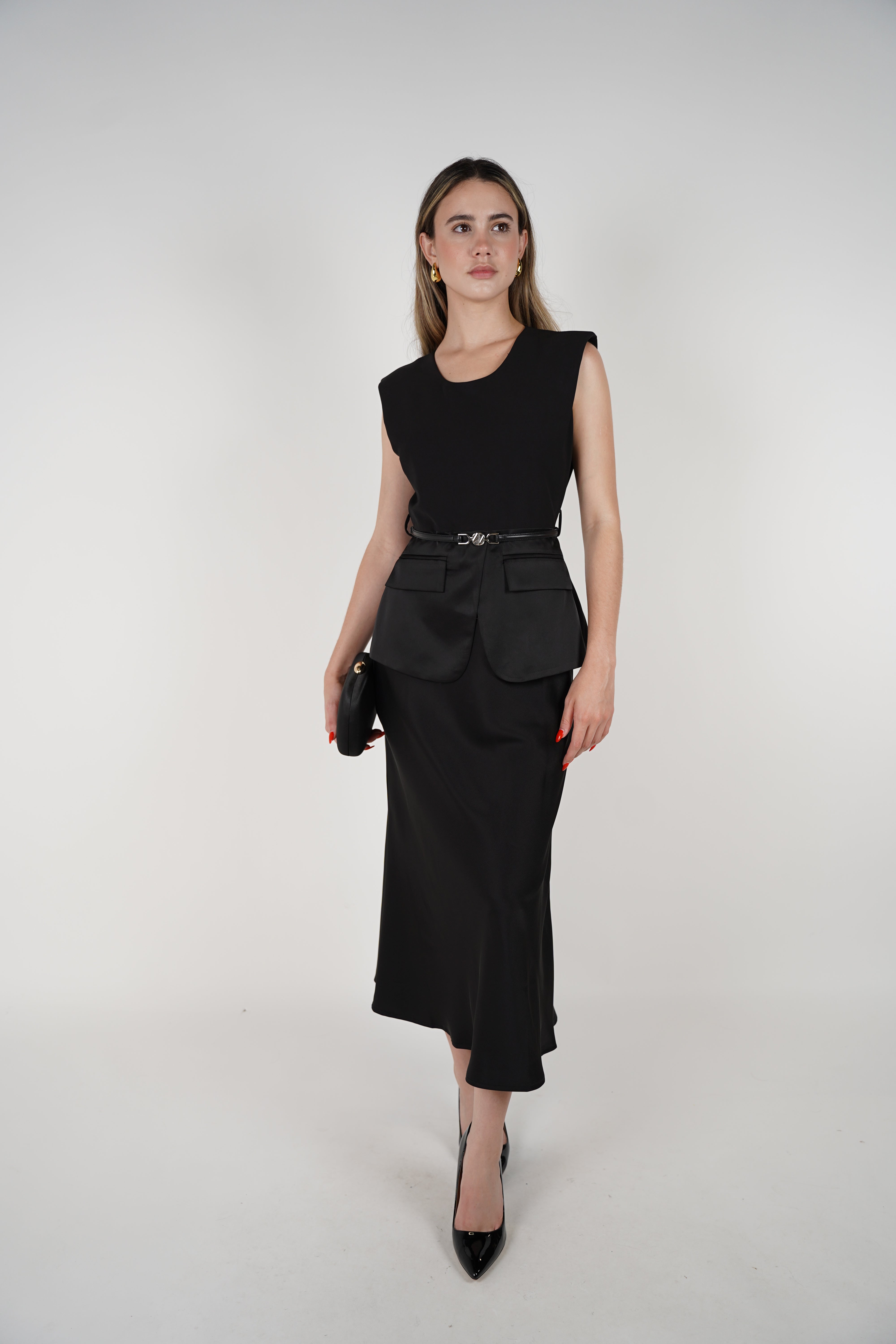 Luma Belted Maxi Dress – Black or Beige