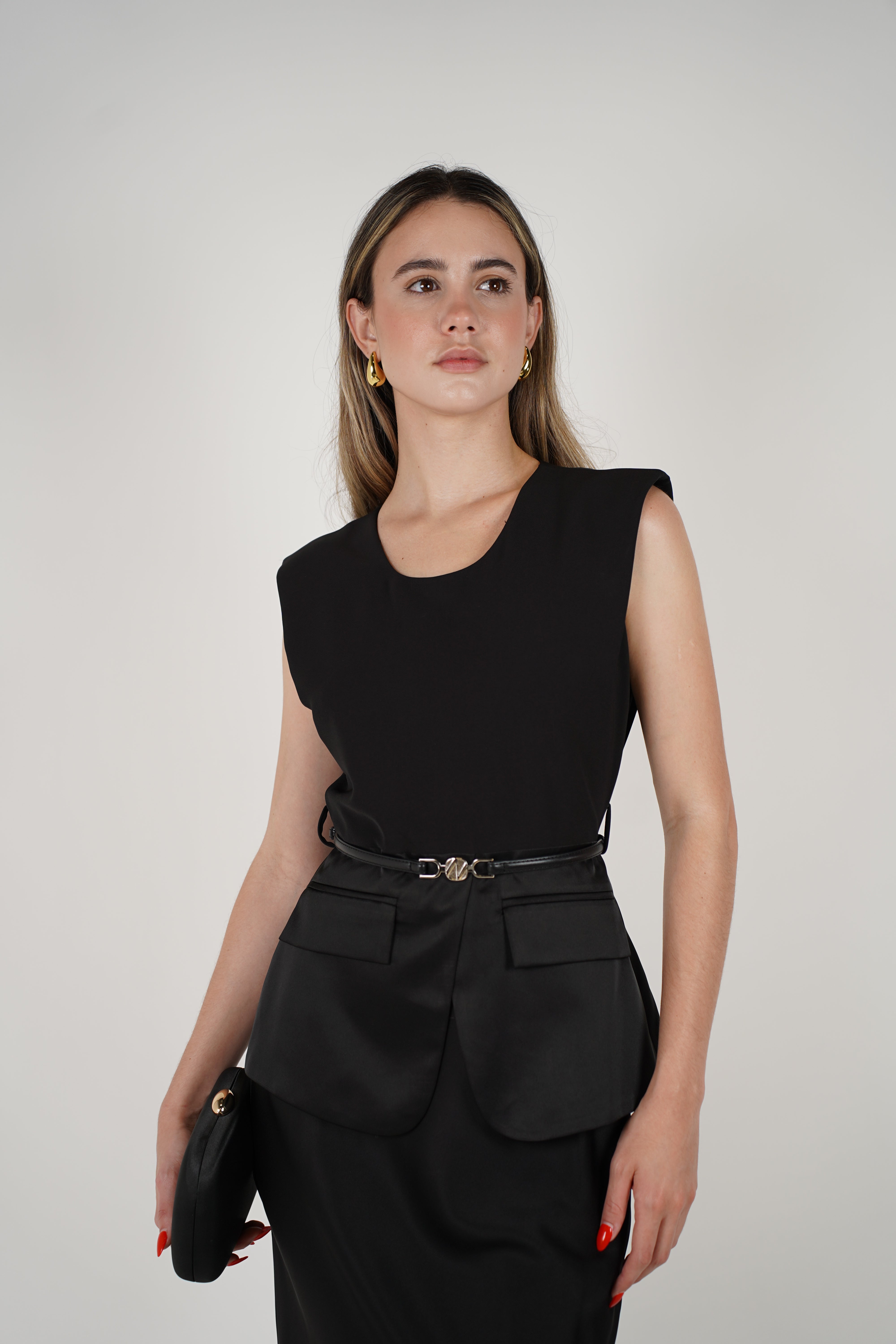 Luma Belted Maxi Dress – Black or Beige