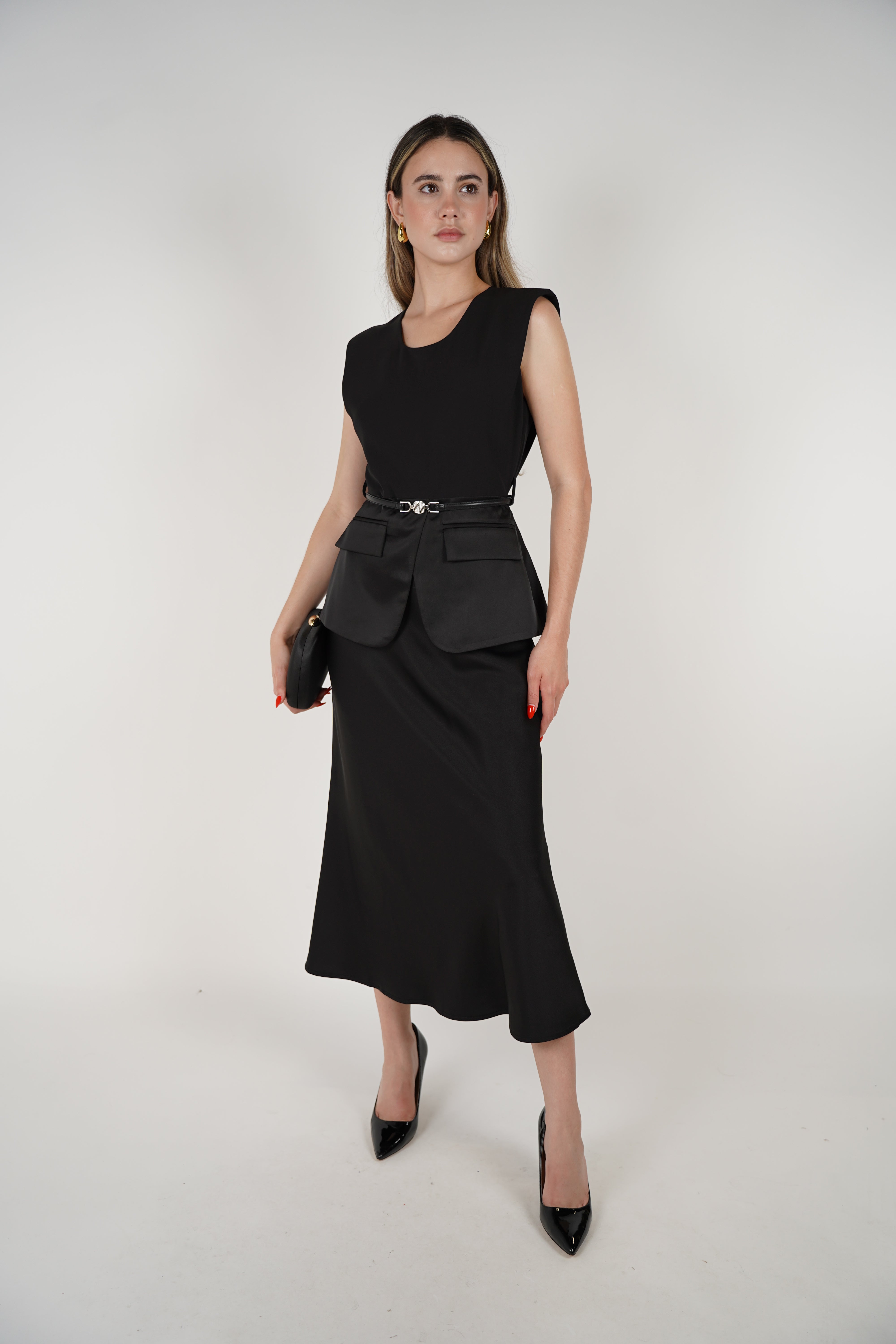 Luma Belted Maxi Dress – Black or Beige