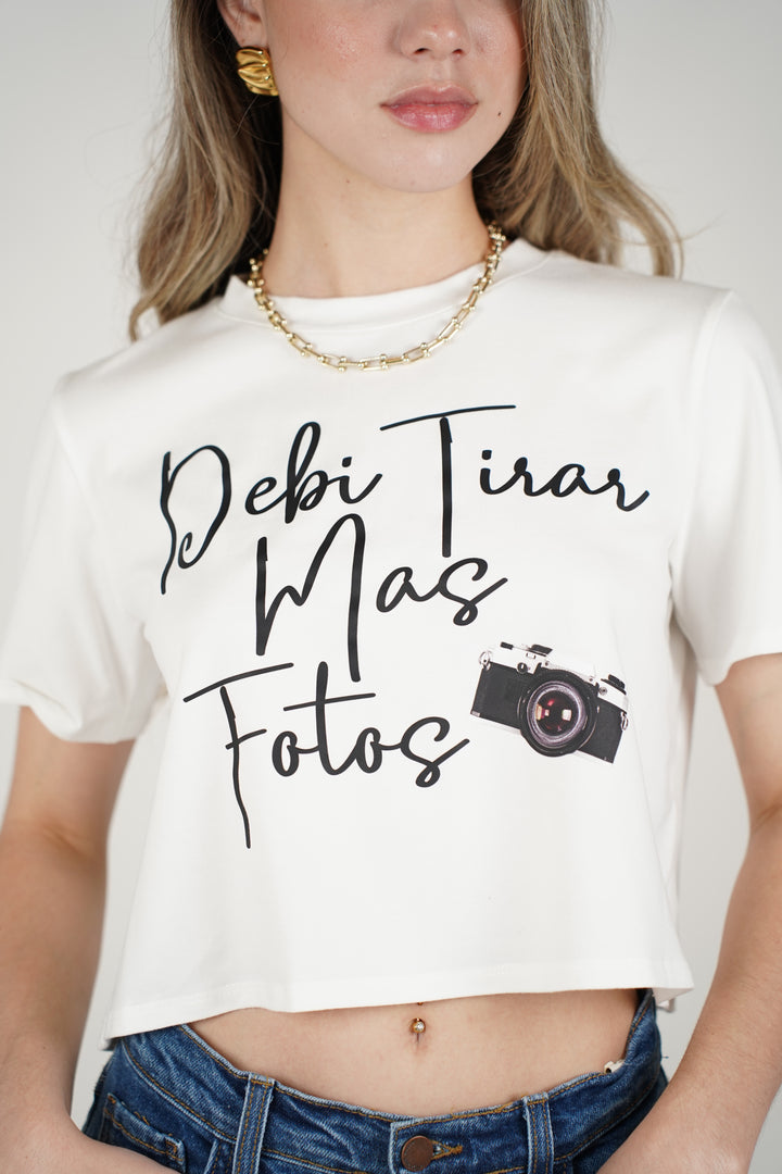 Debí Tirar Más Fotos Top – Spanish Graphic Cropped Tee