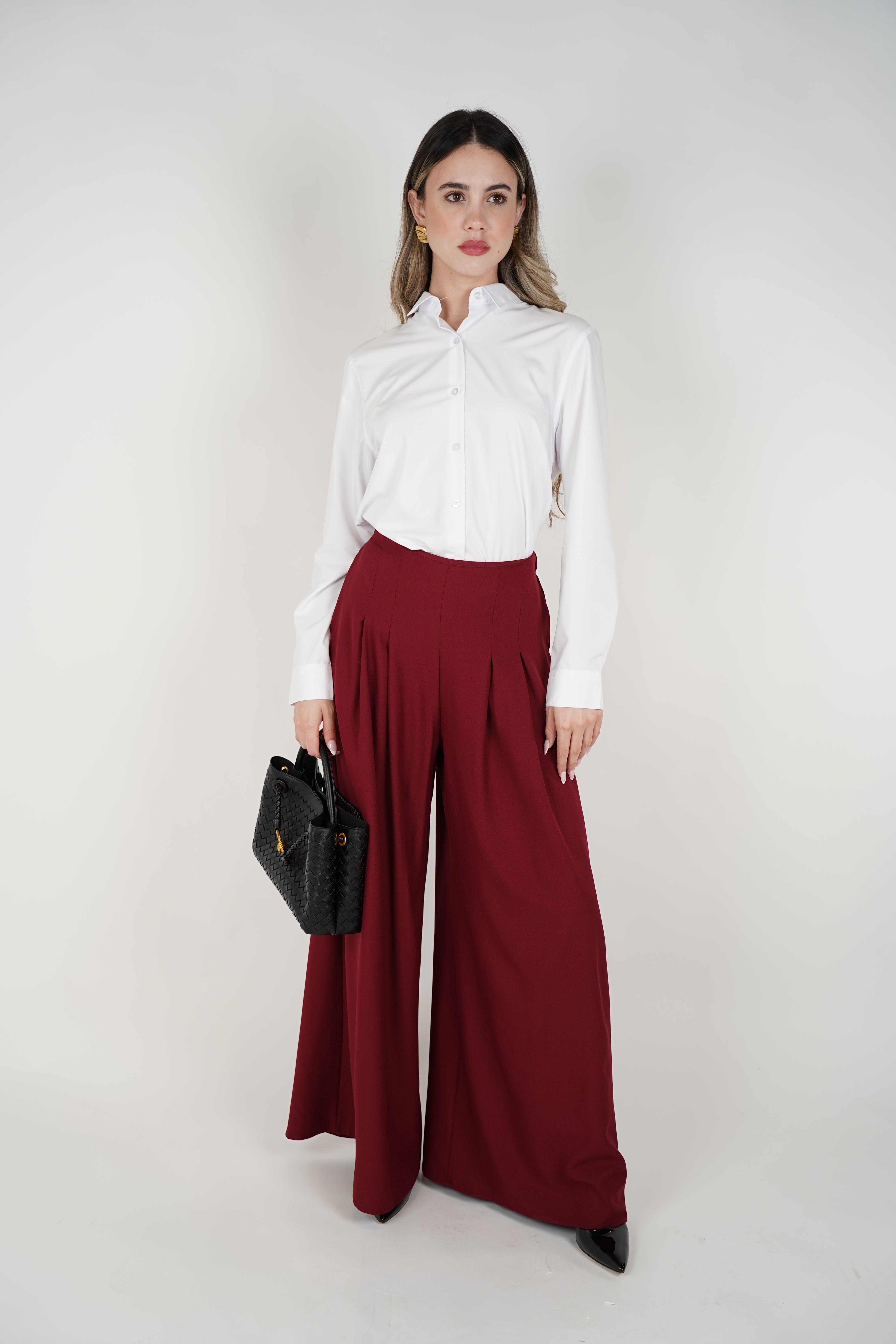 Luven Wide Leg Pants – Sophisticated Burgundy Trousers