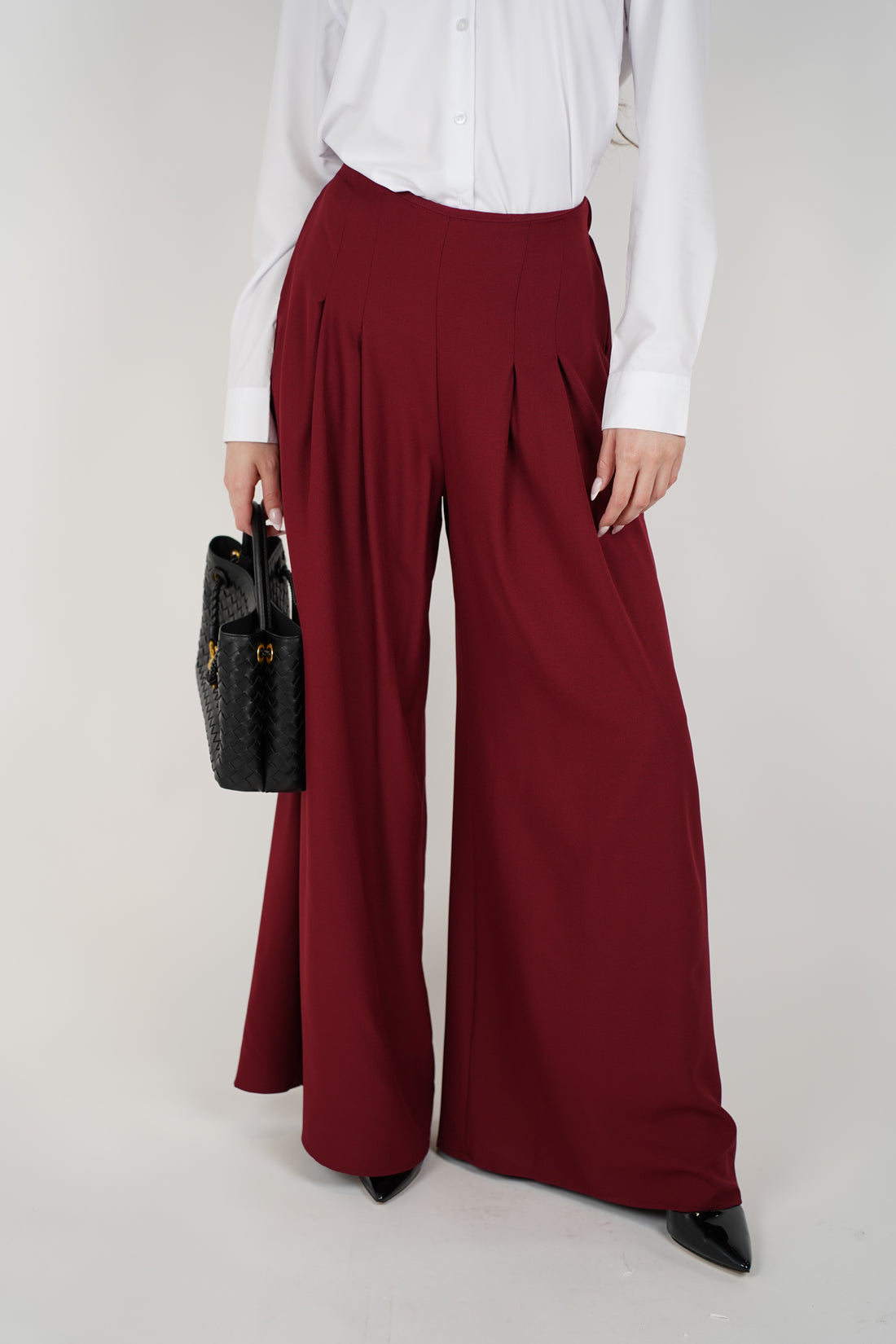 Luven Wide Leg Pants – Sophisticated Burgundy Trousers