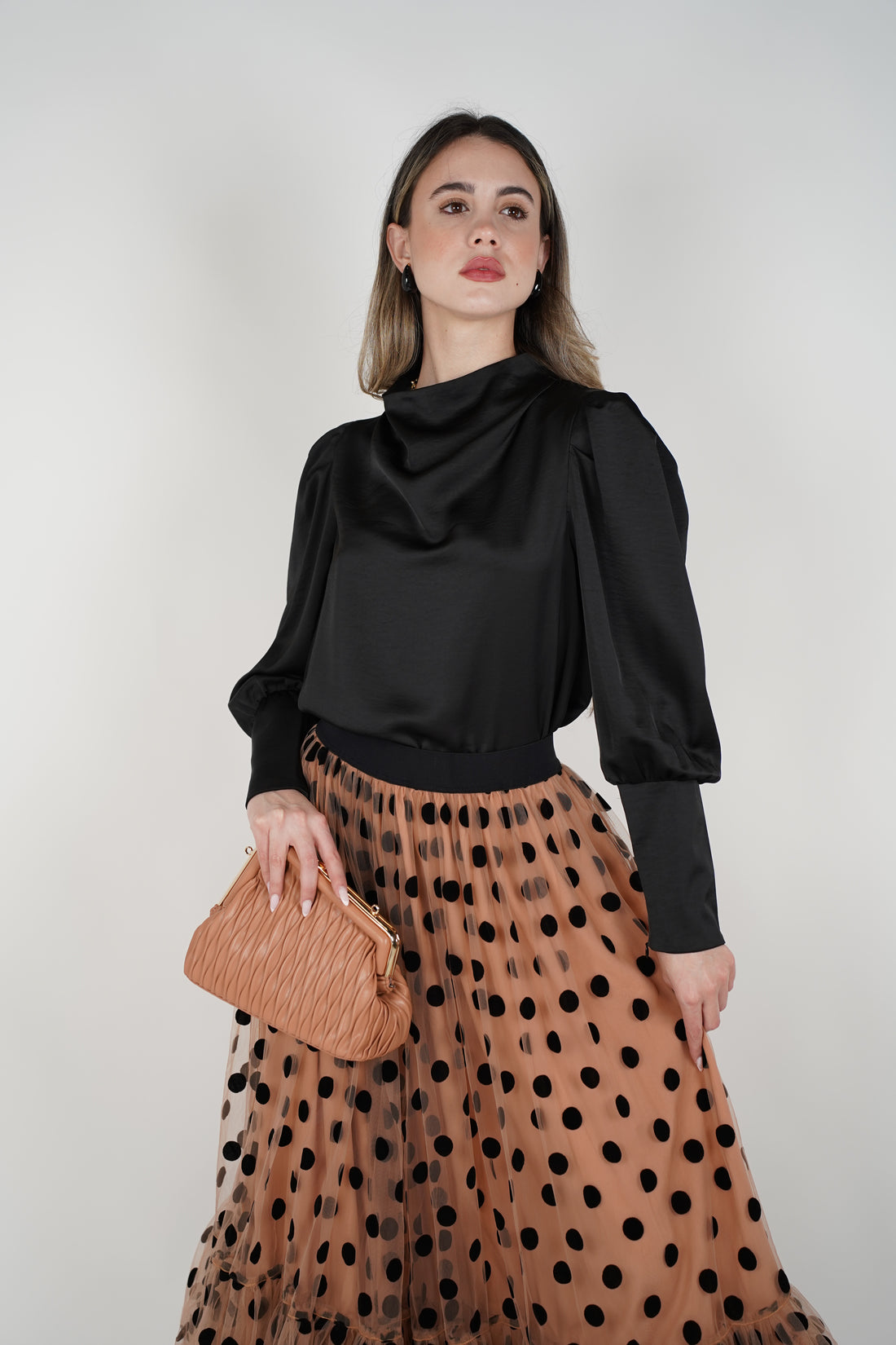 Ovela Cowl Neck Blouse – Timeless Satin Elegance