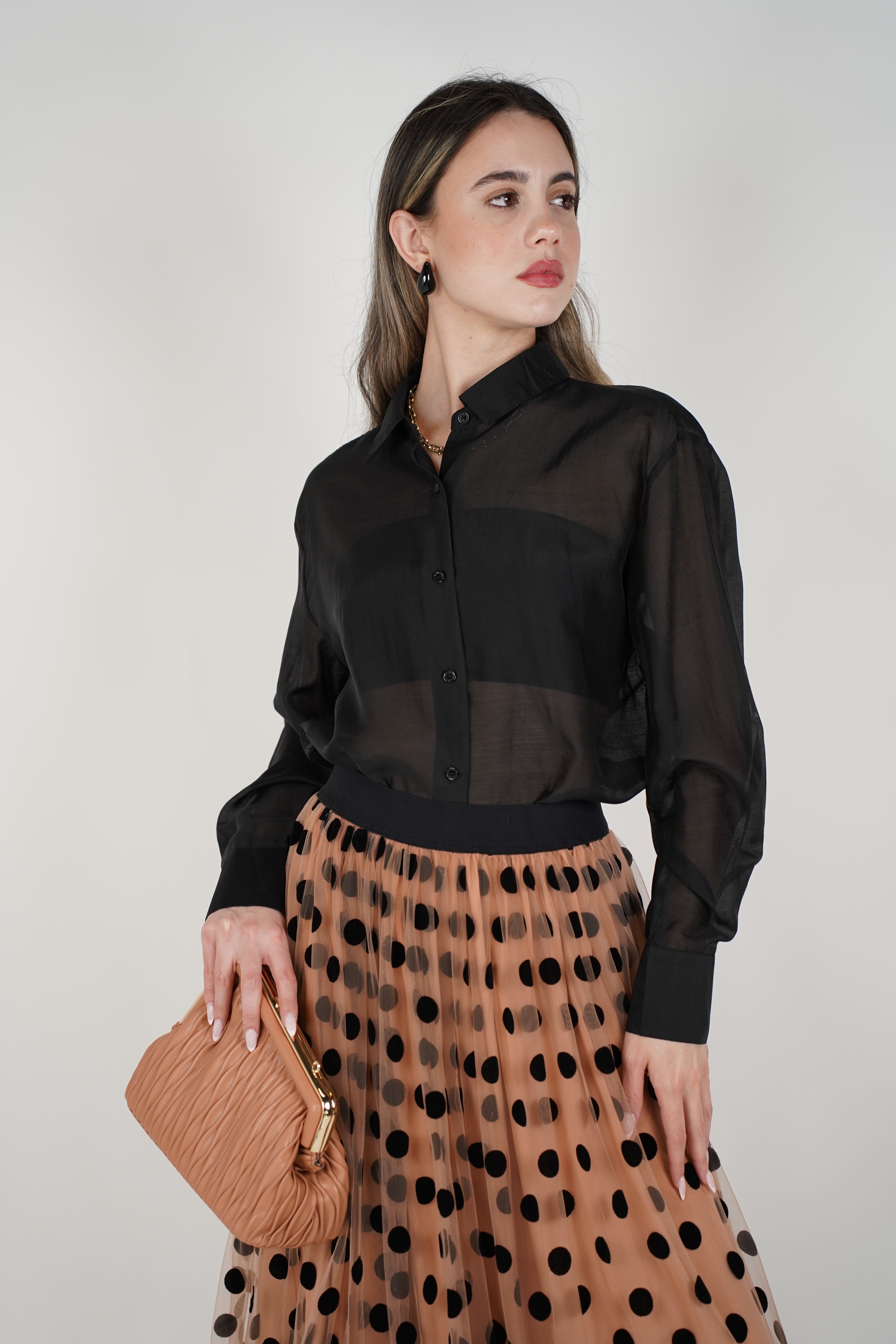Davi Oversized Button Down – Sheer Drama