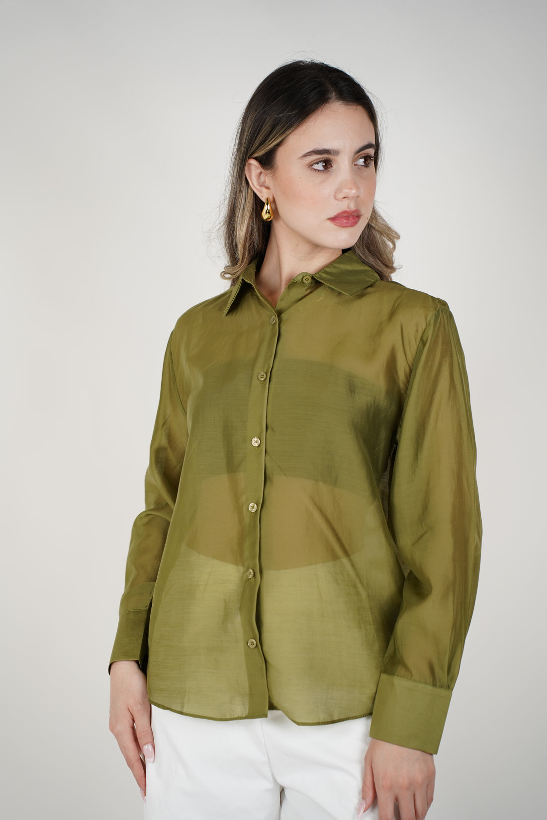 Davi Oversized Button Down – Sheer Drama