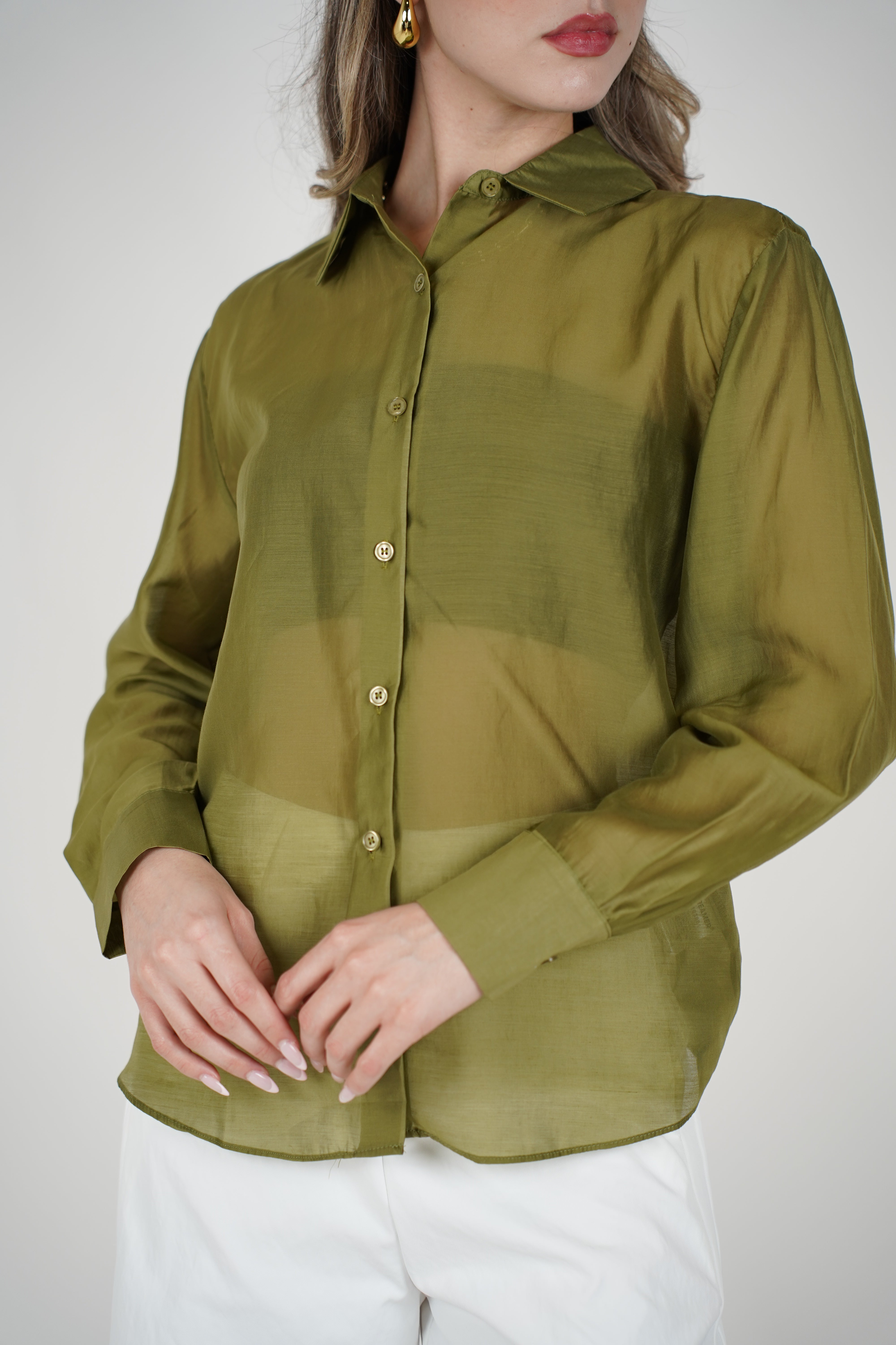 Davi Oversized Button Down – Sheer Drama