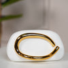 Zalia Trendy Clutch – Sculptural Elegance with a Bold Gold Accent
