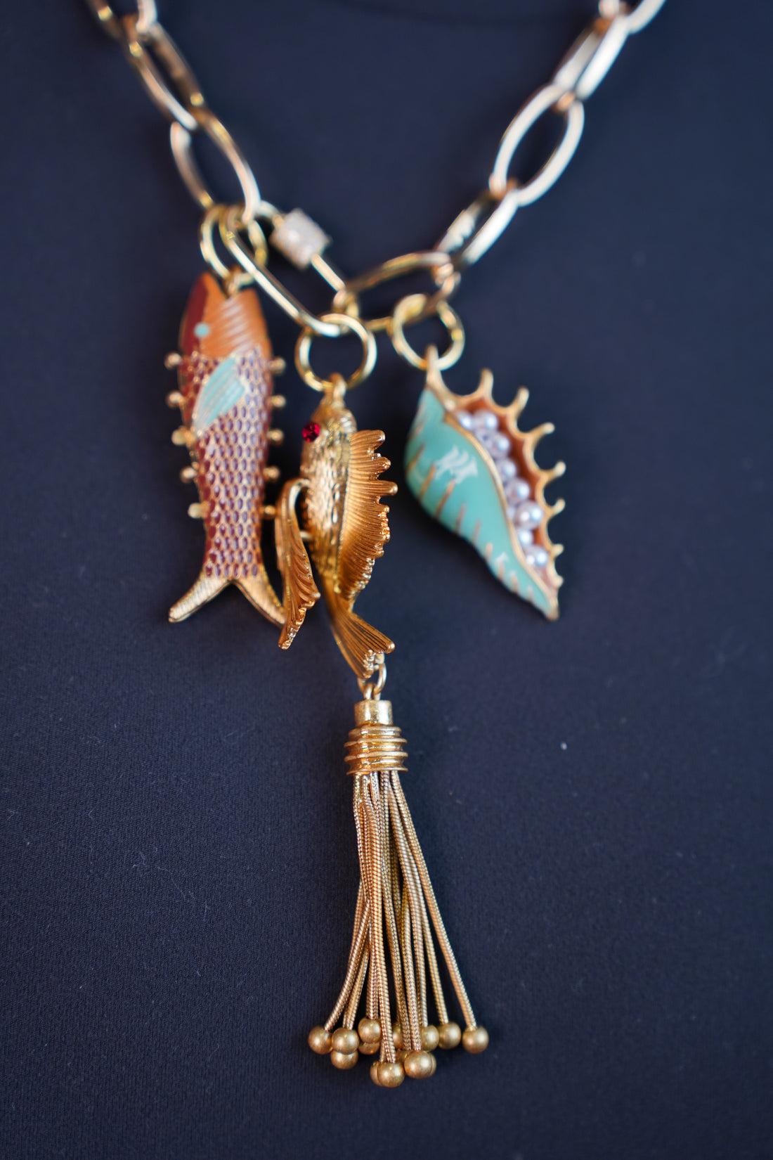 Oceana Necklace – Gold Chain with Ocean-Inspired Charms