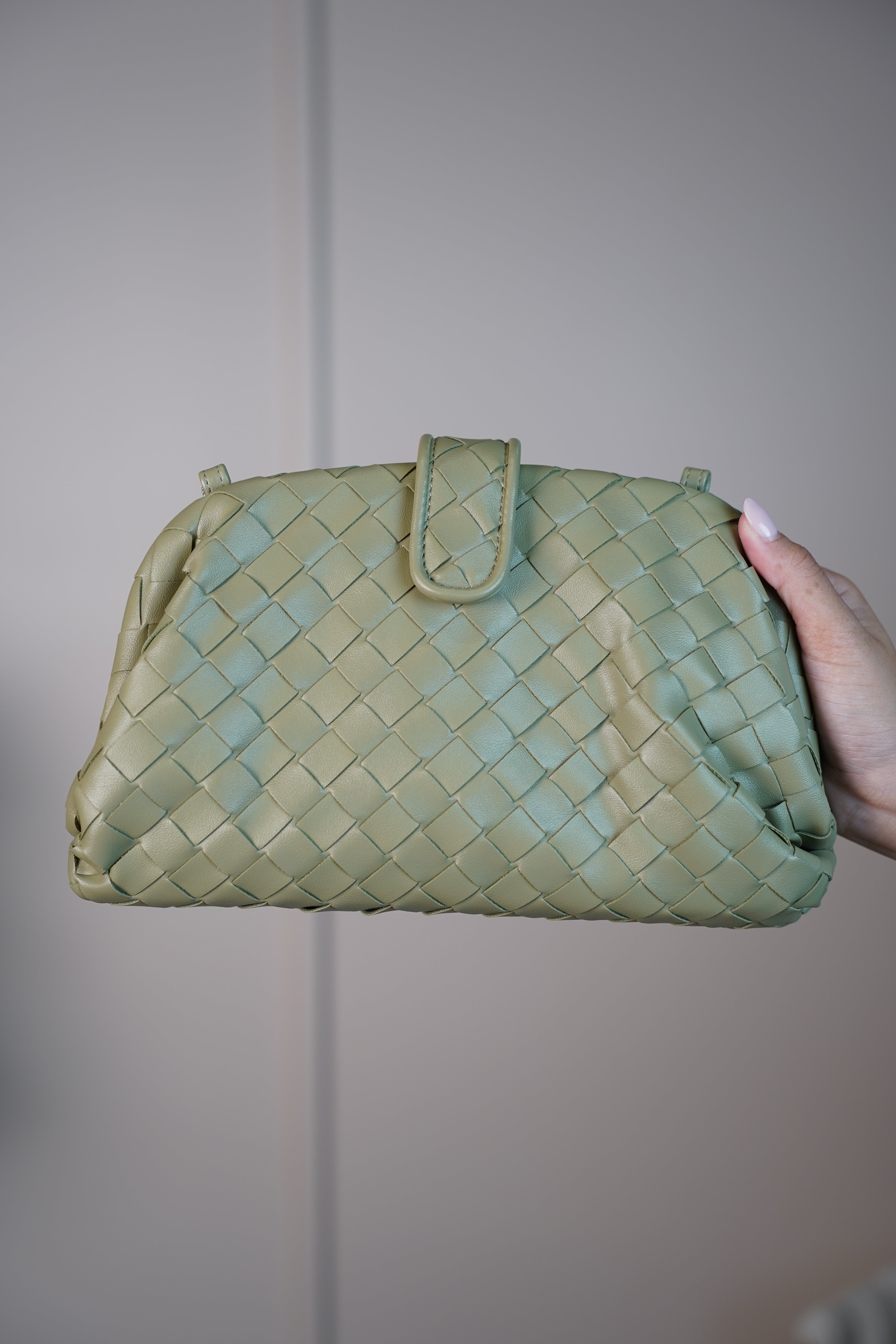 Hallie Clutch – Woven Faux Leather in 6 Colors