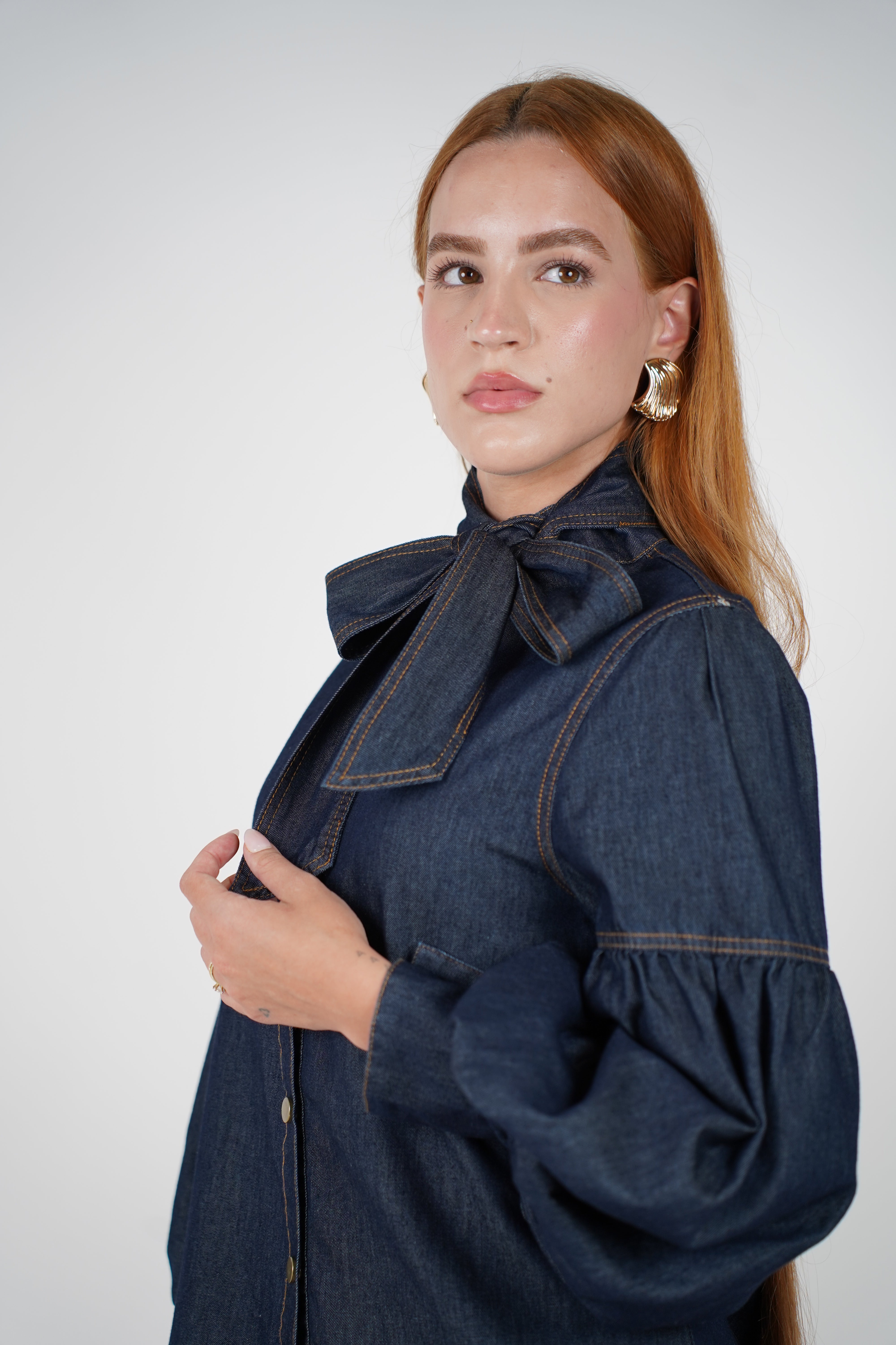 Nirame Denim Button Down – Classic Denim with a Feminine Twist