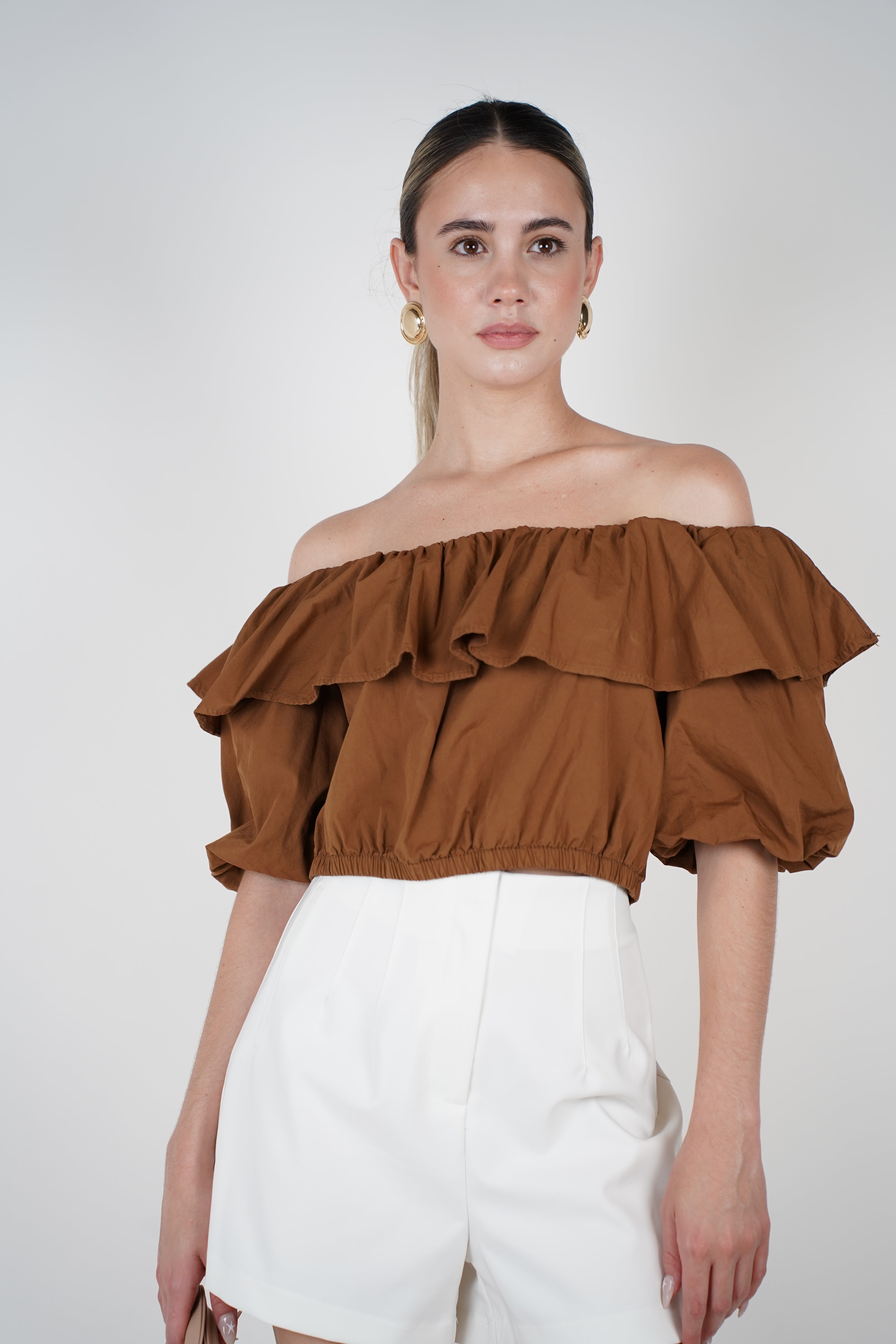 Reva Ruffle Top – Flirty Off-Shoulder Charm in Multiple Colors