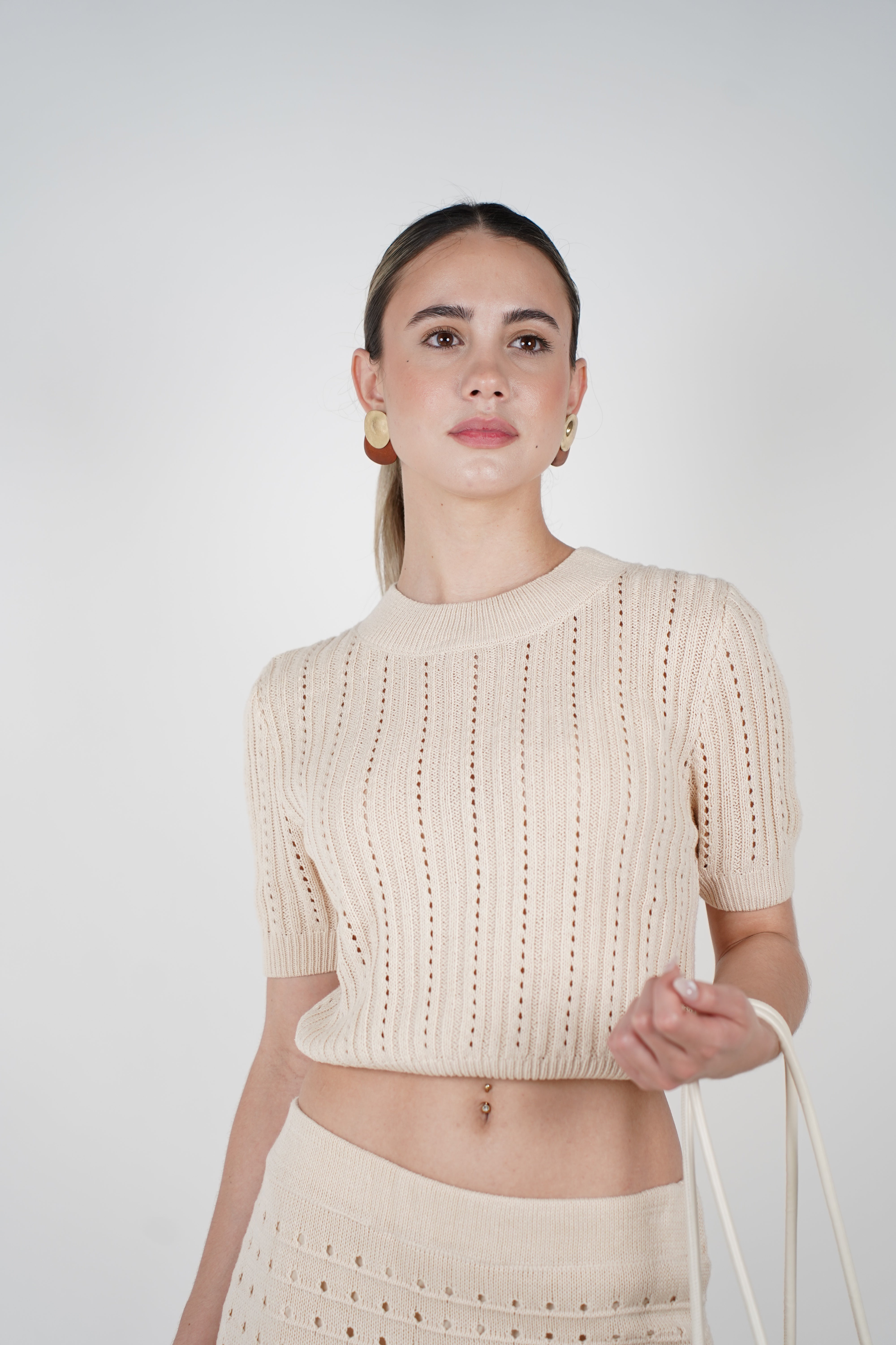 Solara Crochet Skirt Set – Sand Knit Elegance