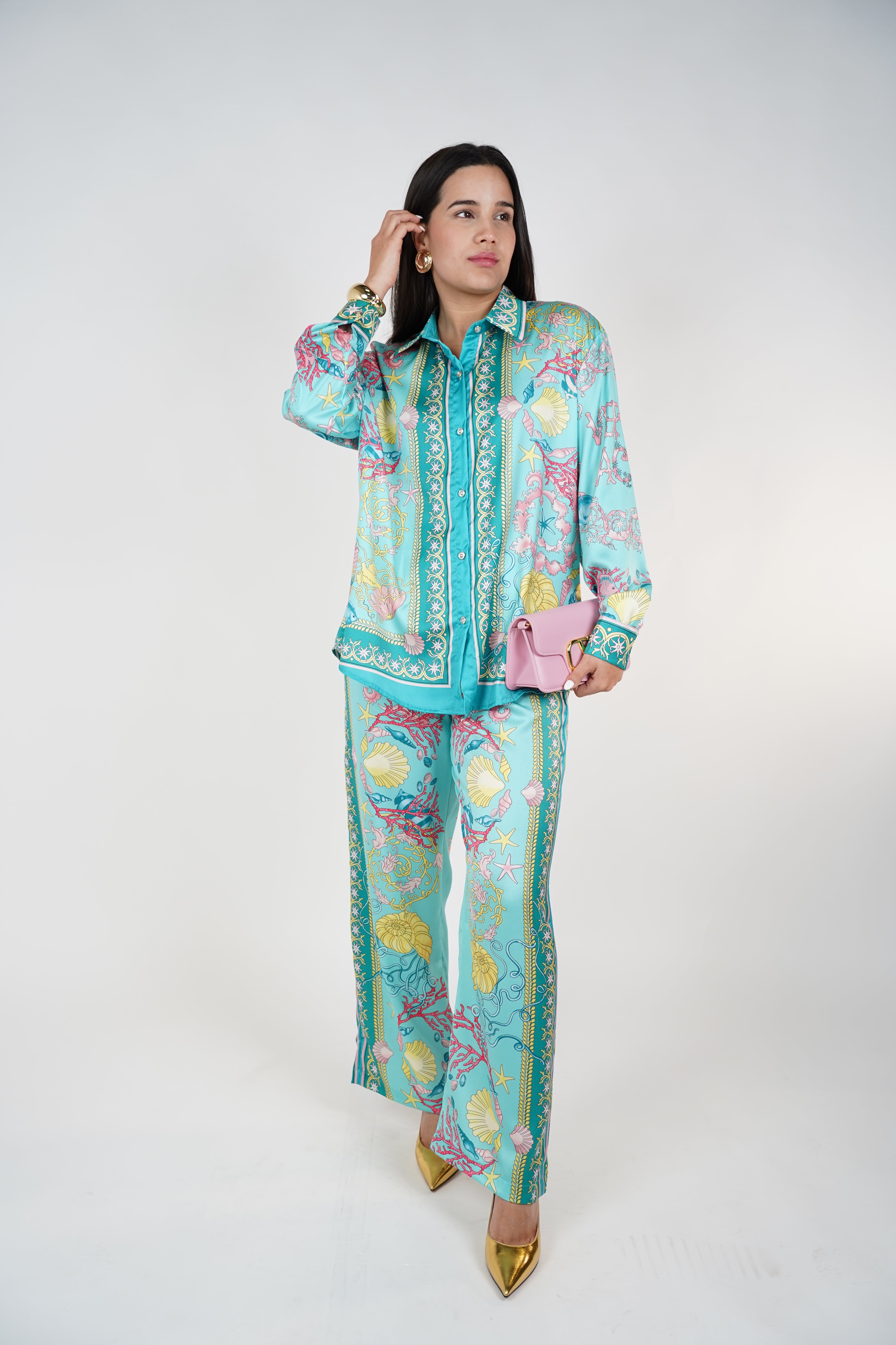 Asha Corals Pants Set