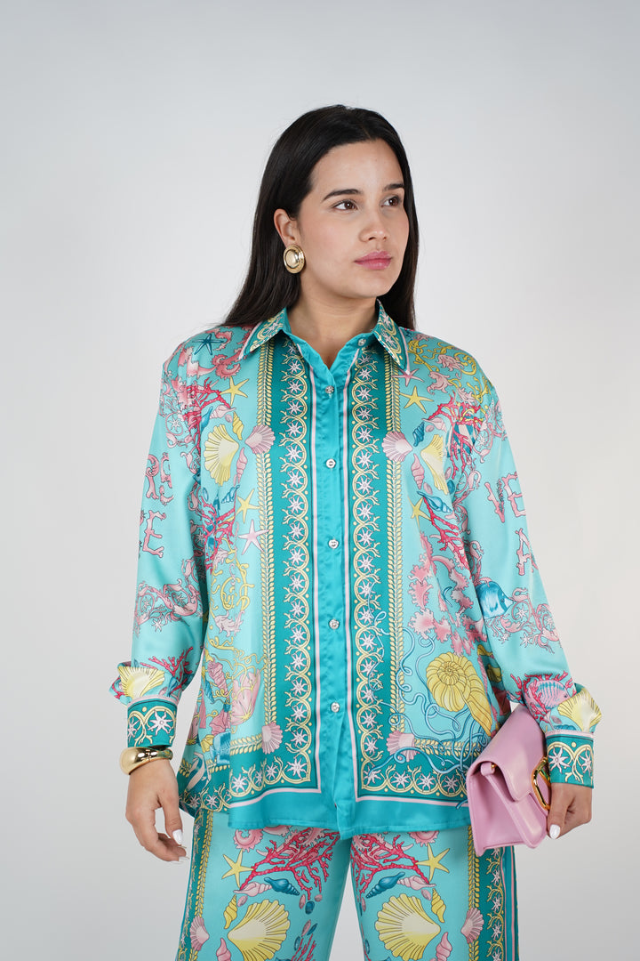 Asha Corals Pants Set